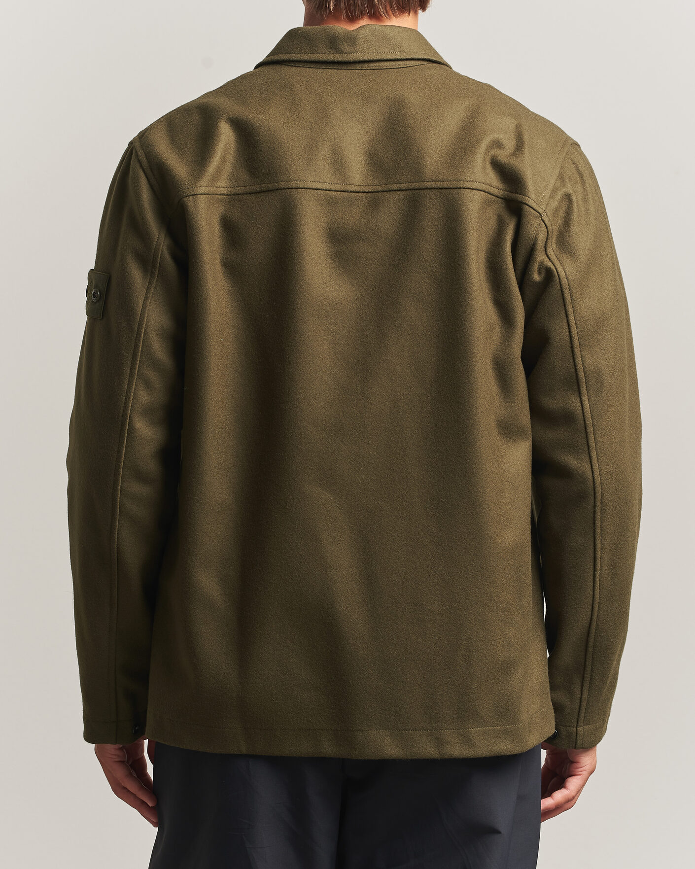 Uomini | Camicie | Stone Island | Ghost Wool/Nylon Flannel Overshirt Miltary Green