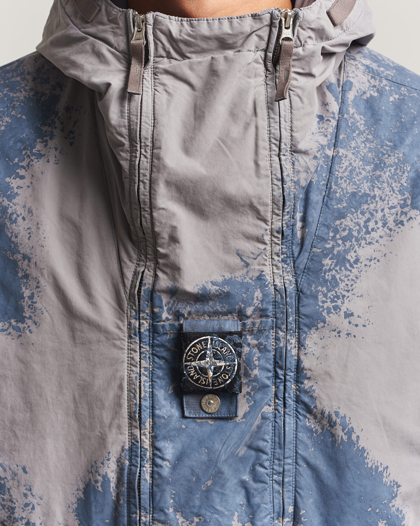 Uomini | Giacche | Stone Island | Hand Painted David Light TC Short Parka Grey
