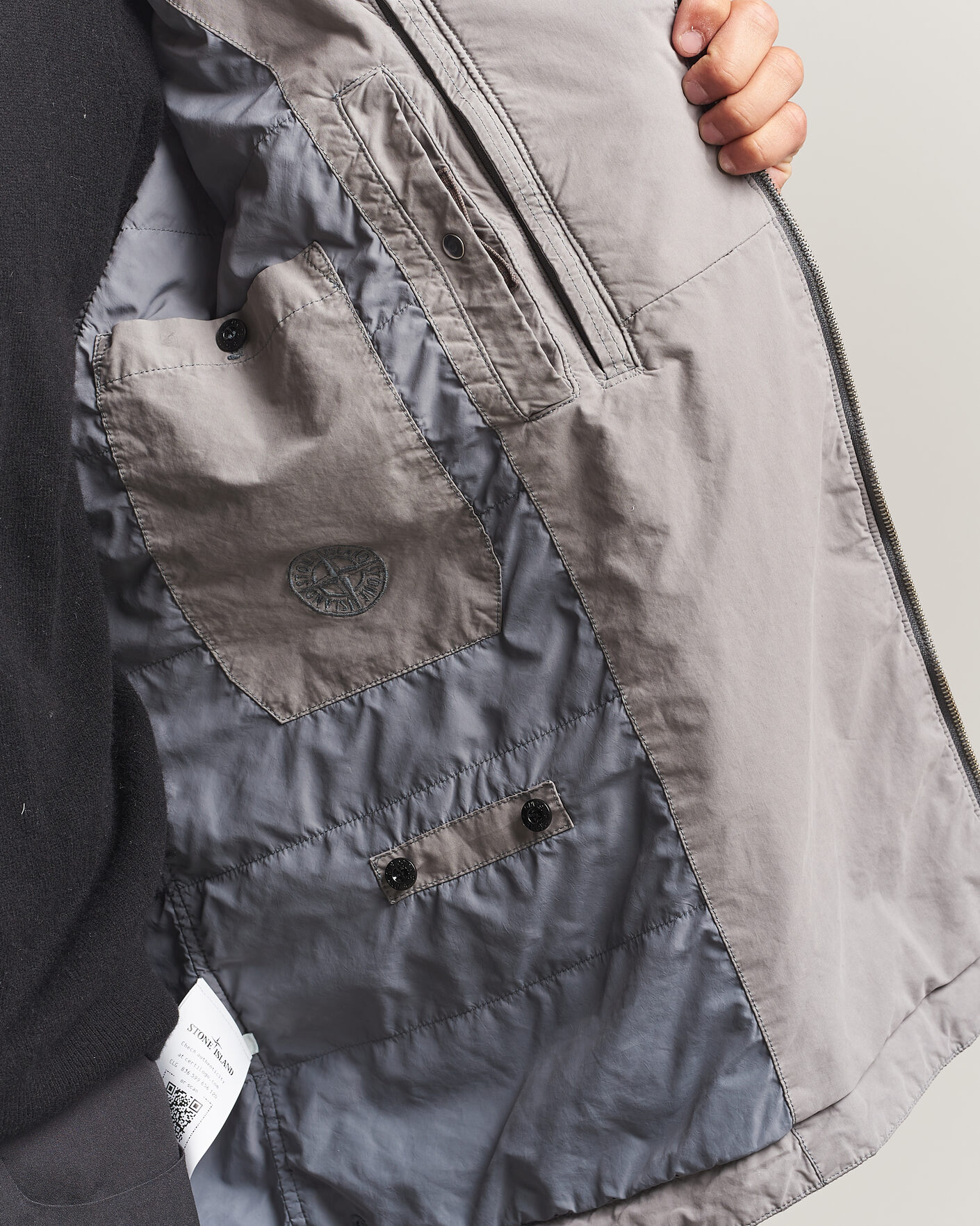 Uomini | Giacche | Stone Island | Hand Painted David Light TC Short Parka Grey