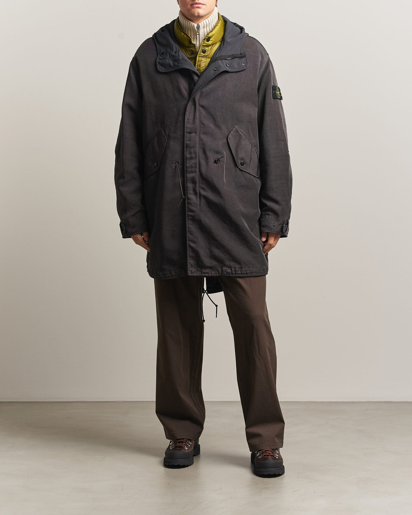 Uomini | Giacche | Stone Island | Dense Oxford Nylon TC Fishtail Parka Lead Grey