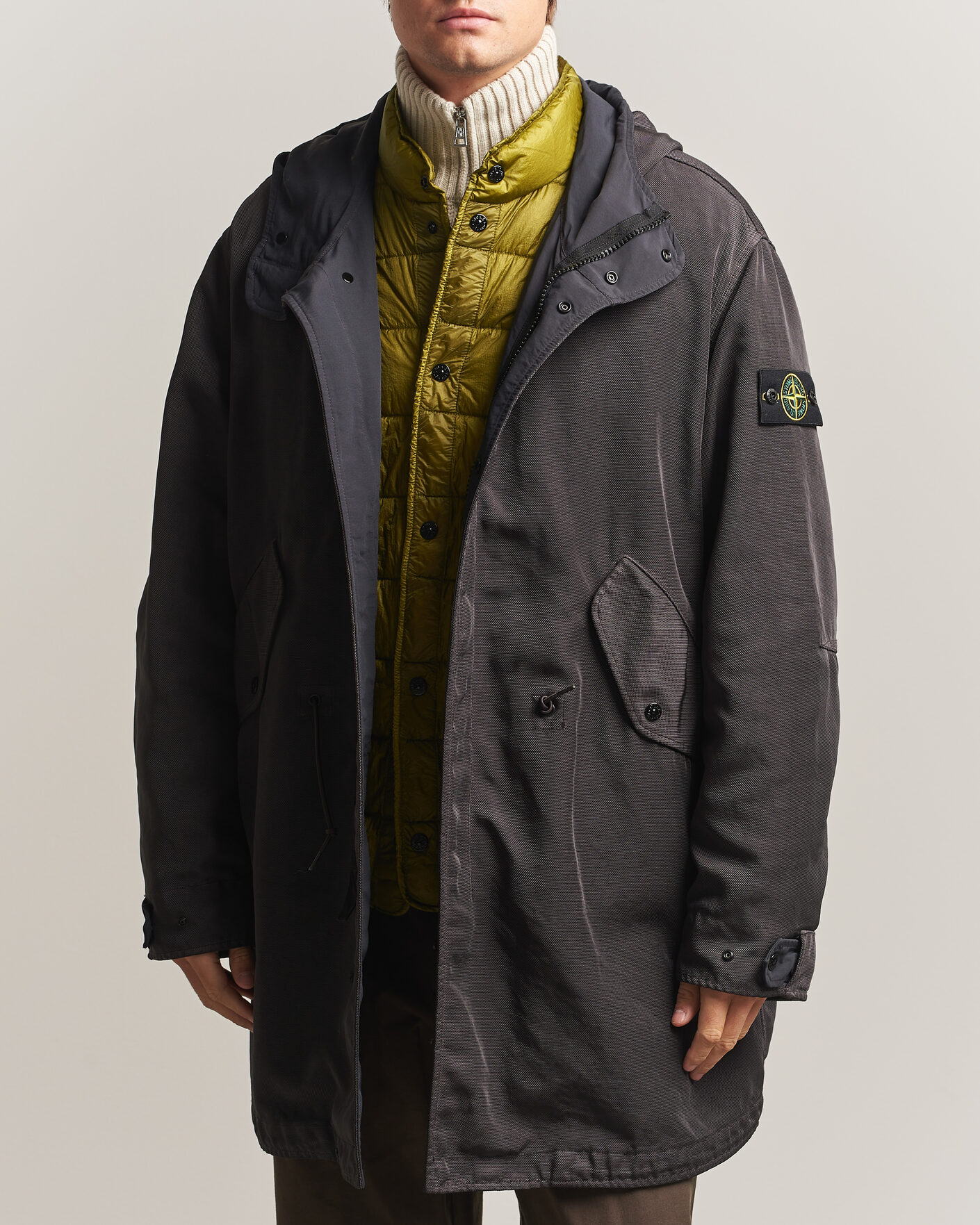Uomini | Giacche | Stone Island | Dense Oxford Nylon TC Fishtail Parka Lead Grey