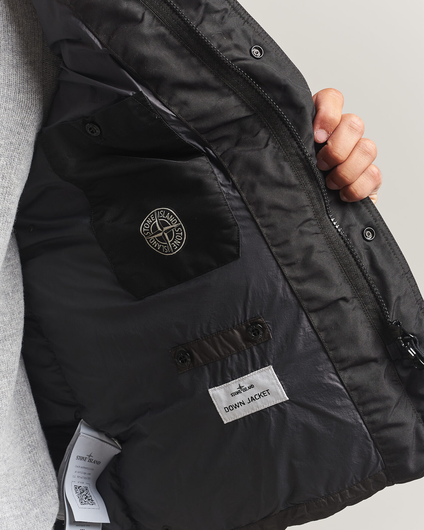 Uomini | Giacche | Stone Island | Crinkle Reps Padded Down Jacket Lead Grey