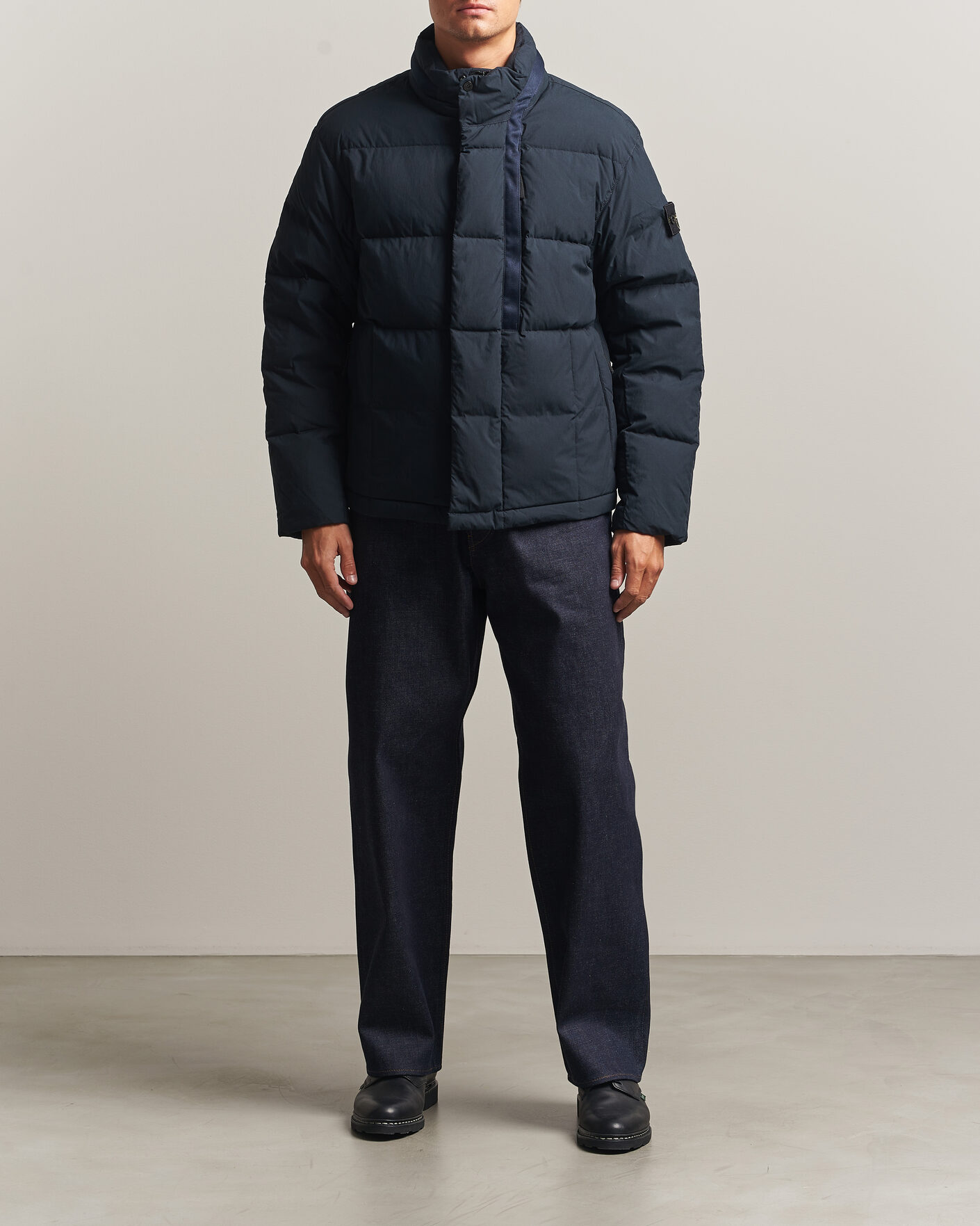 Uomini | Giacche | Stone Island | Cotton/Nylon Padded Down Jacket Navy Blue