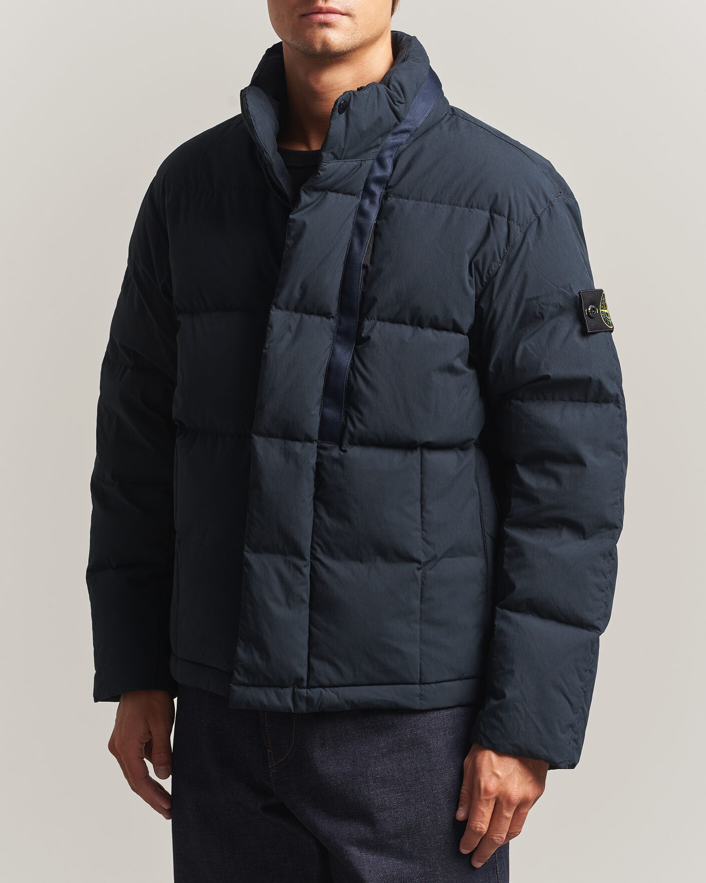 Uomini | Giacche | Stone Island | Cotton/Nylon Padded Down Jacket Navy Blue