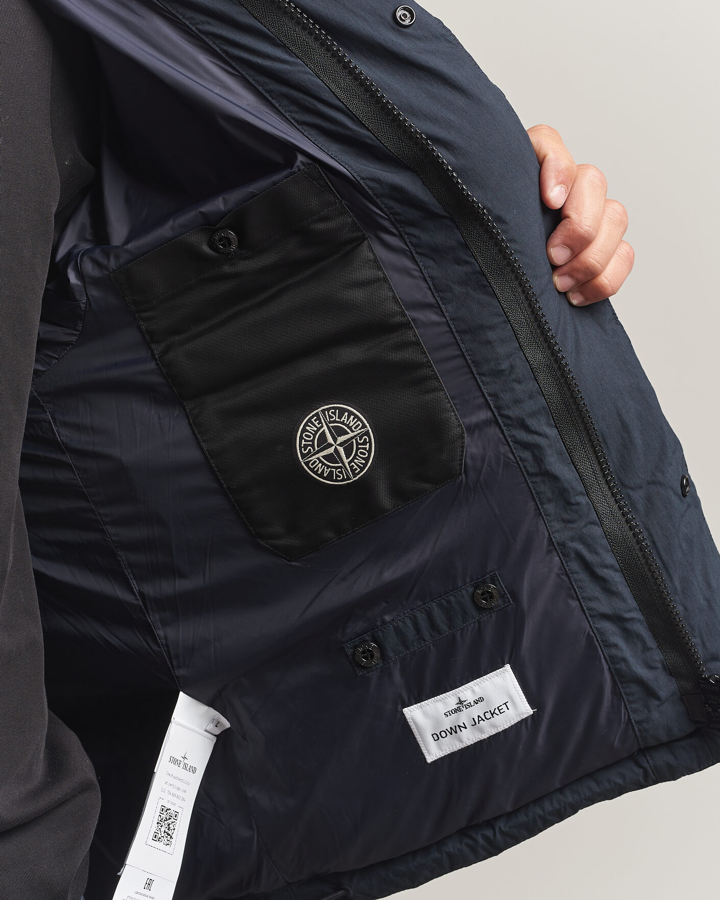 Uomini | Giacche | Stone Island | Cotton/Nylon Padded Down Jacket Navy Blue