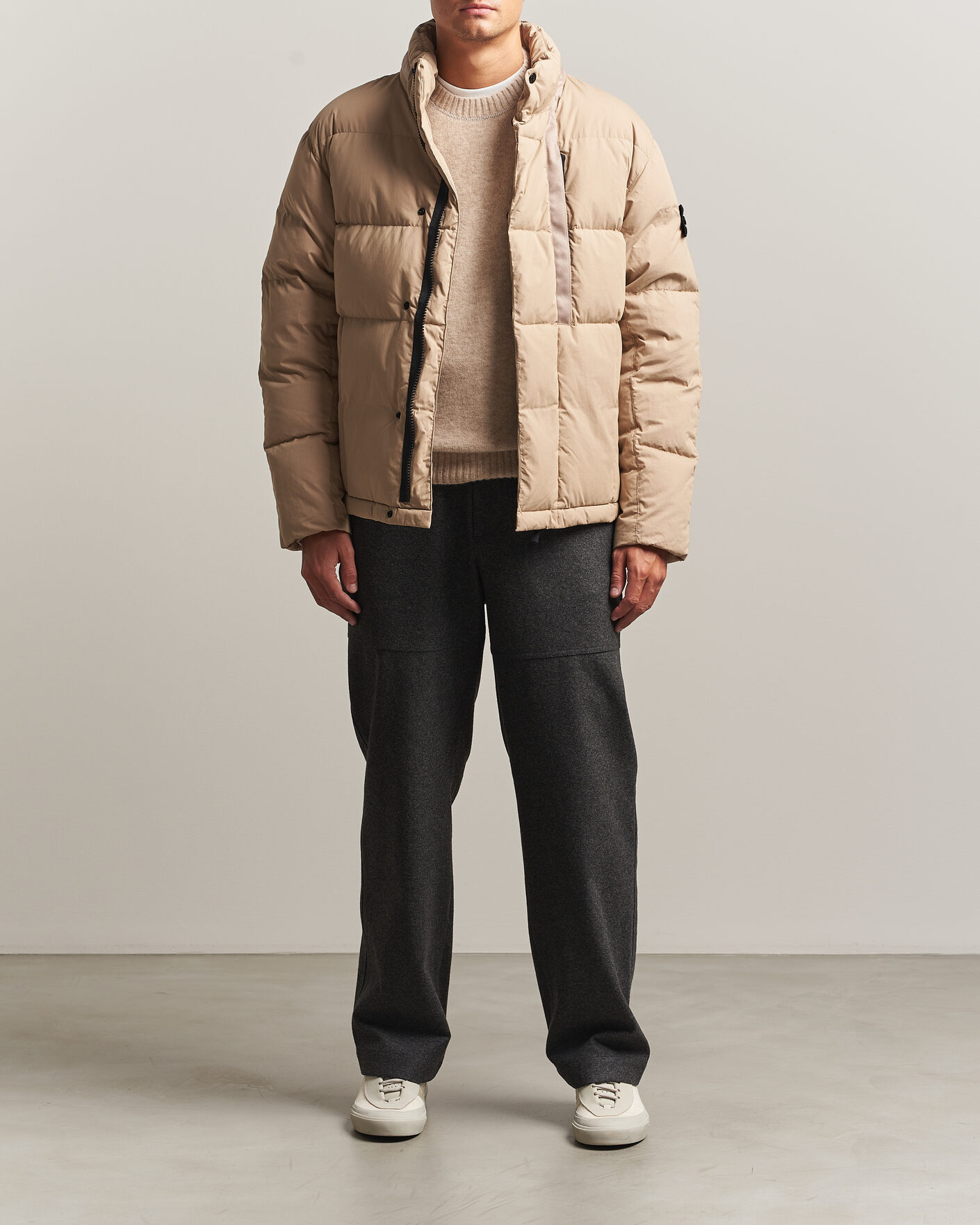 Uomini | Giacche | Stone Island | Cotton/Nylon Padded Down Jacket Biscuit