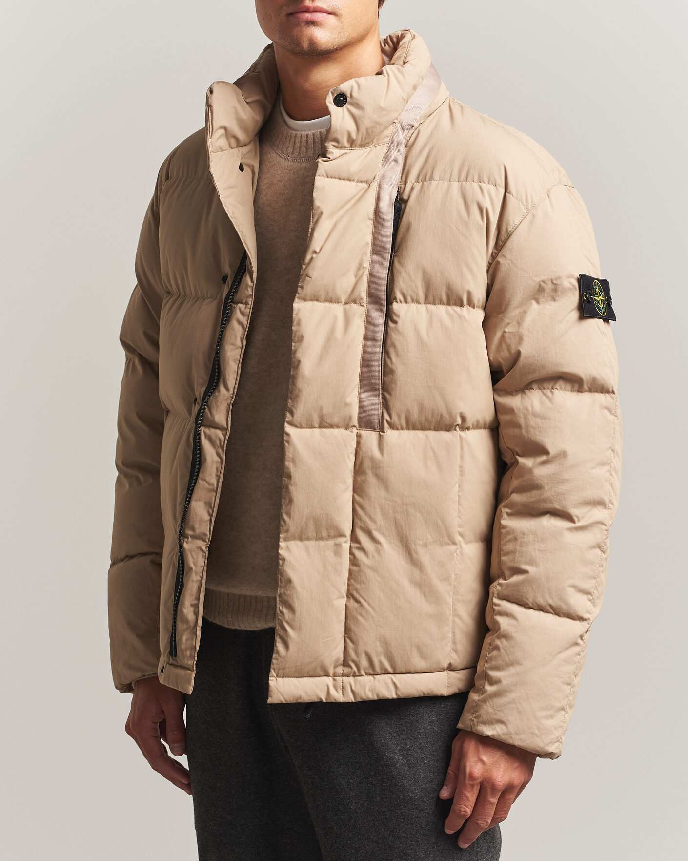 Uomini | Giacche | Stone Island | Cotton/Nylon Padded Down Jacket Biscuit