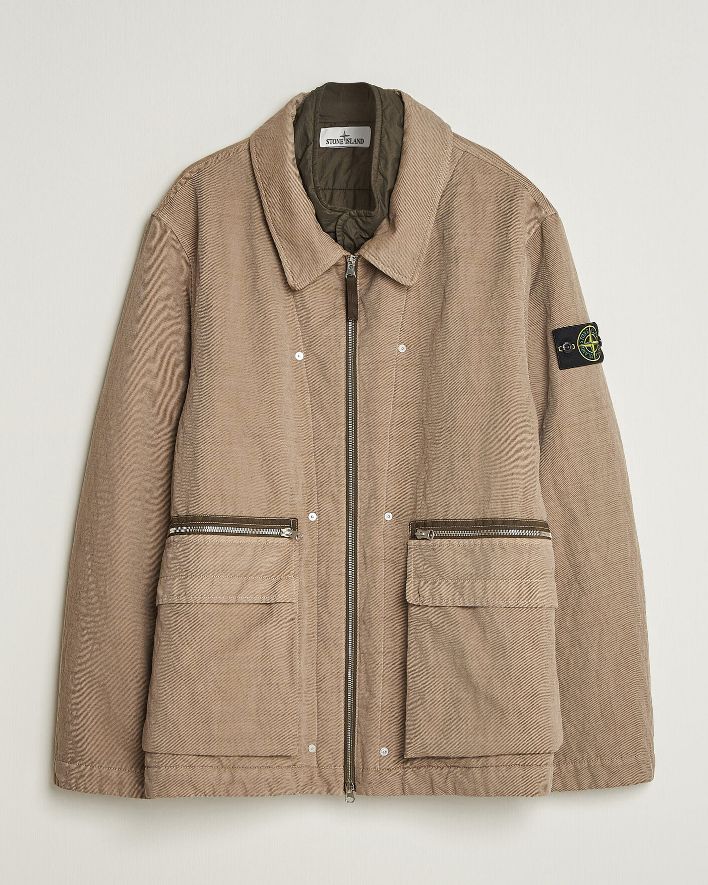 Uomini | Giacche | Stone Island | Diagonal Cotton/Wool Field Jacket Biscuit