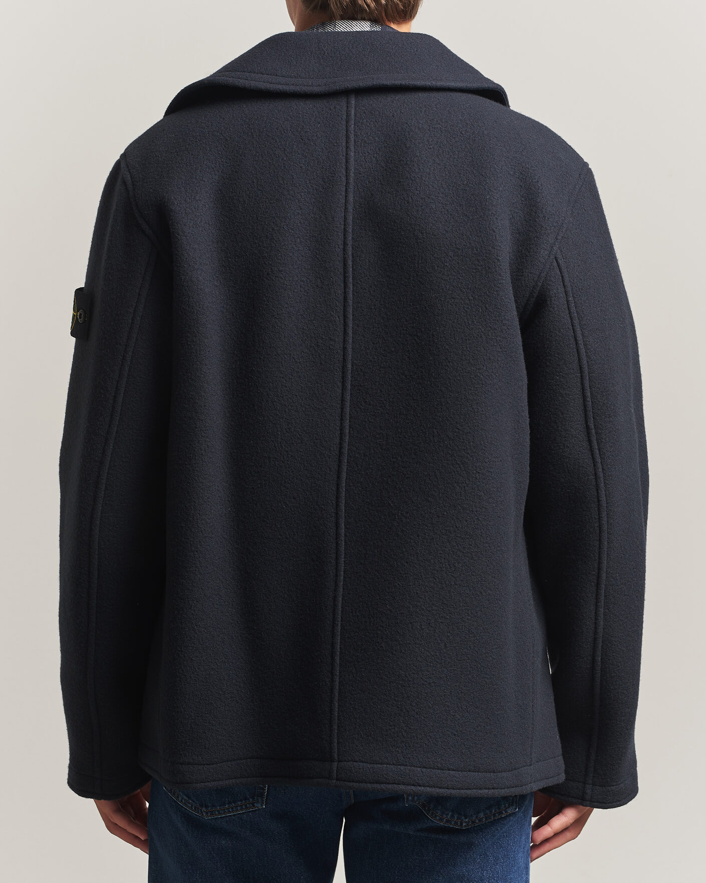 Uomini | Giacche | Stone Island | Heavy Melton Wool Peacoat Navy Blue