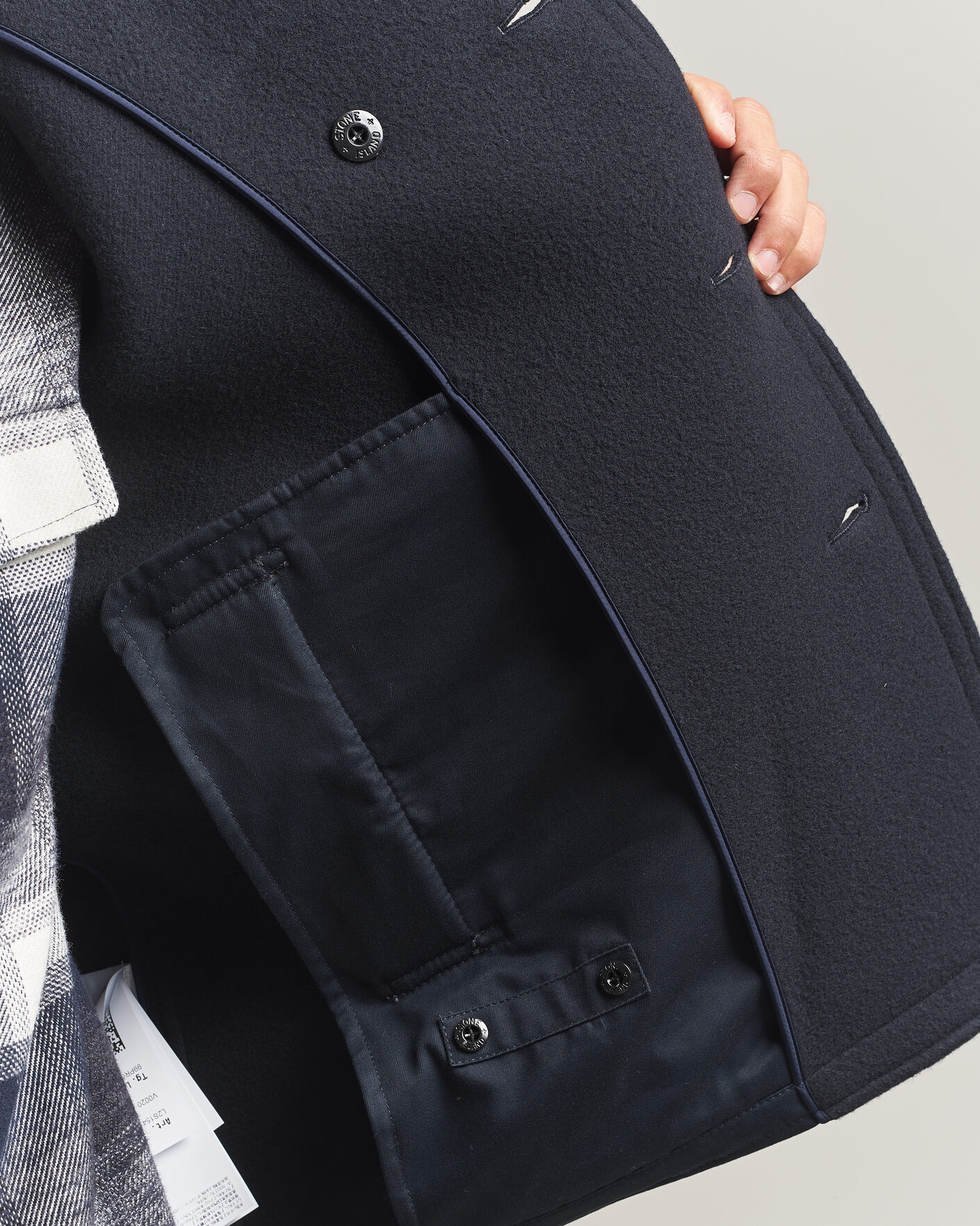 Uomini | Giacche | Stone Island | Heavy Melton Wool Peacoat Navy Blue