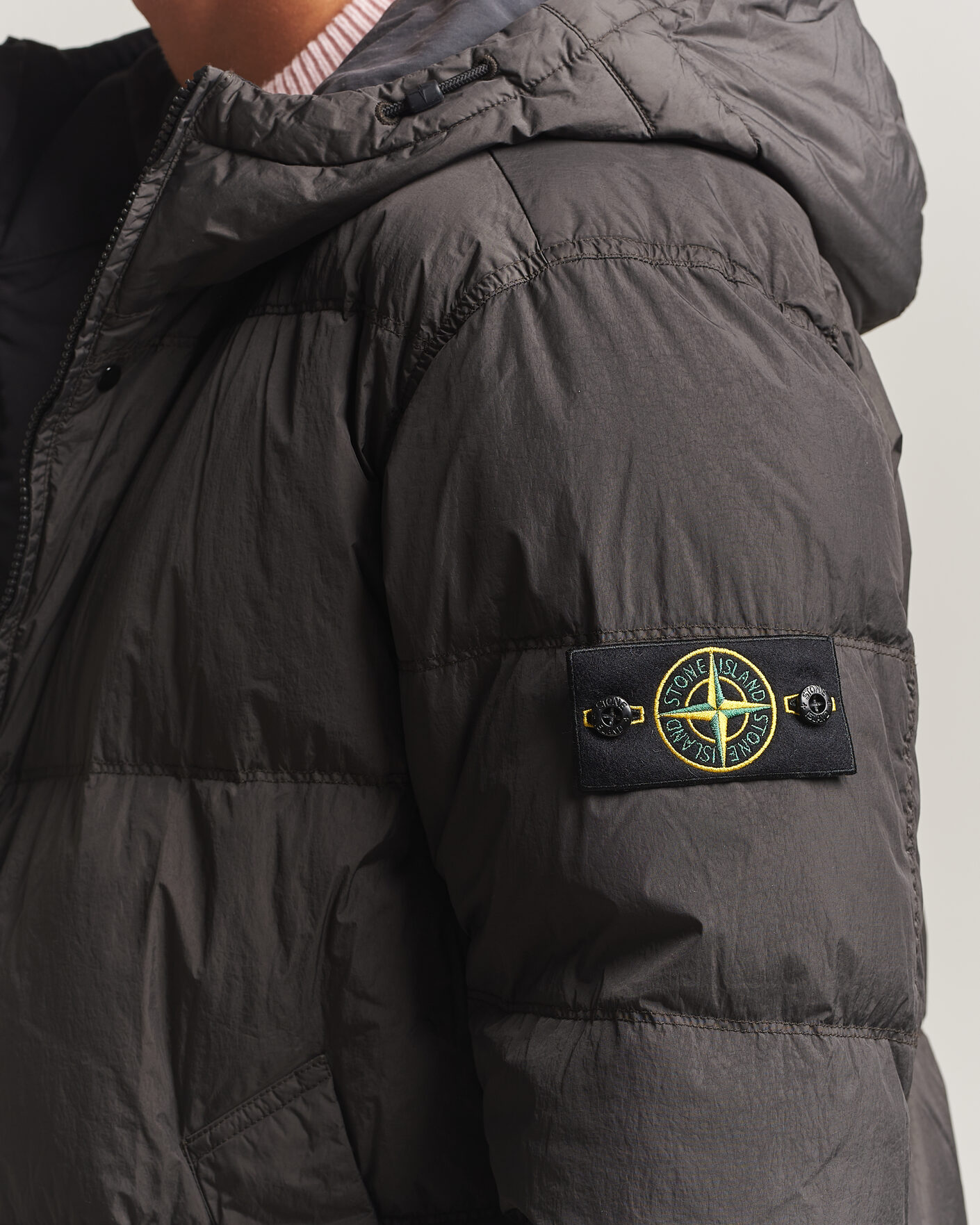 Uomini | Giacche | Stone Island | Crinkle Reps Padded Hood Down Jacket Grey