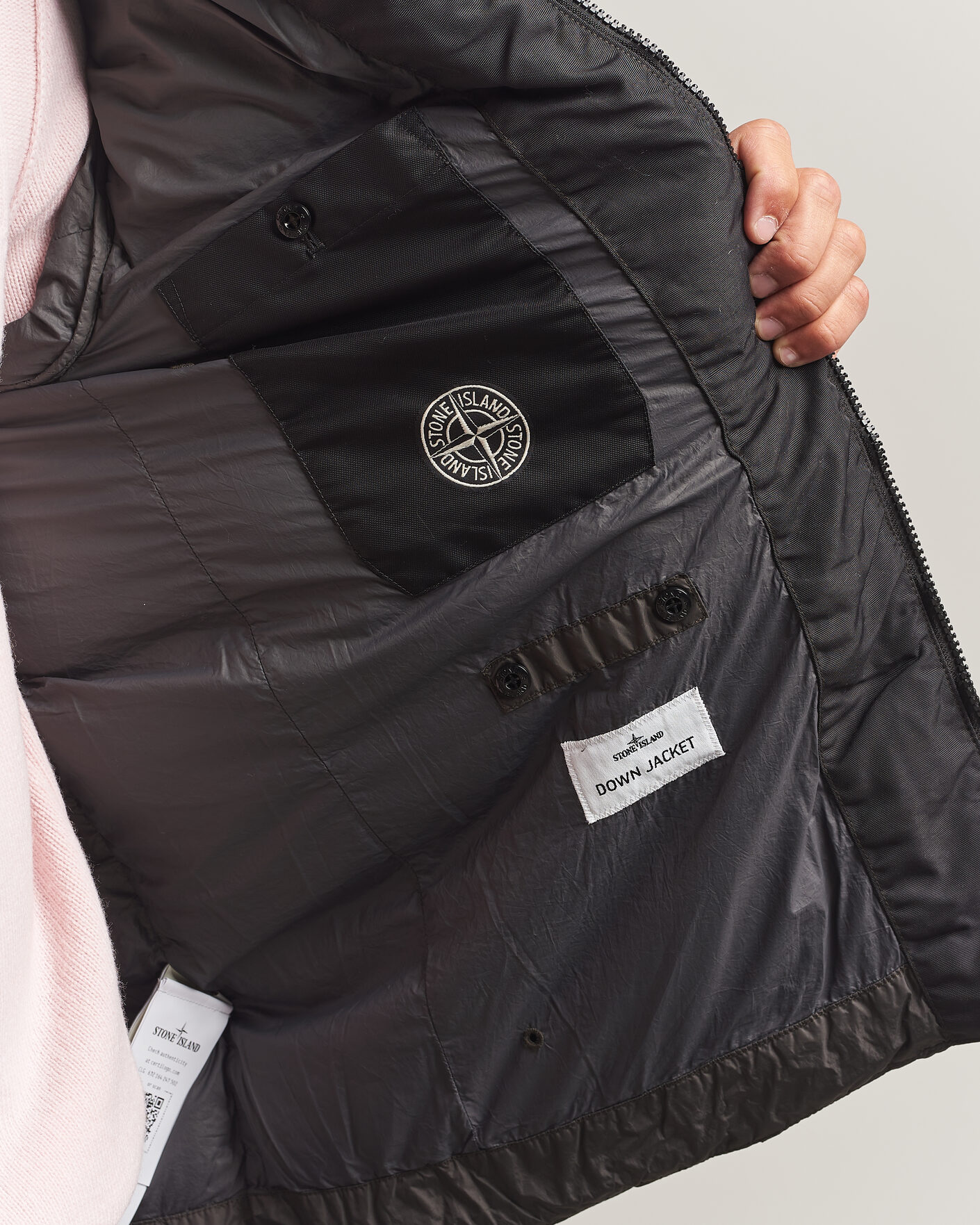 Uomini | Giacche | Stone Island | Crinkle Reps Padded Hood Down Jacket Grey