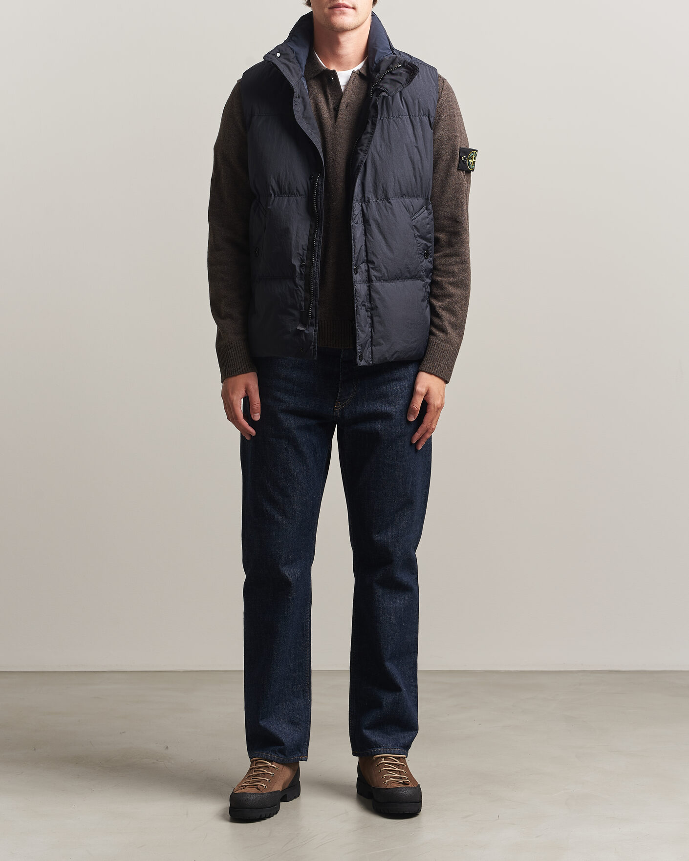Uomini | Gilet | Stone Island | Crinkle Reps Down Vest Navy Blue