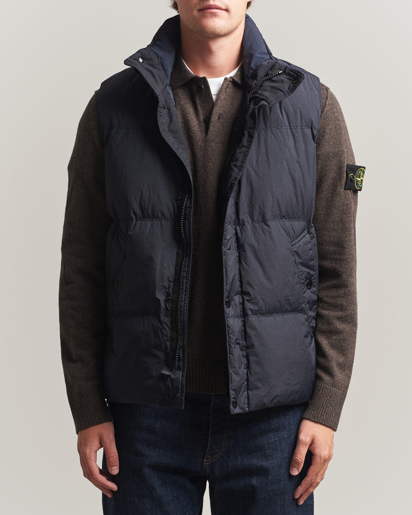 Uomini | Gilet | Stone Island | Crinkle Reps Down Vest Navy Blue