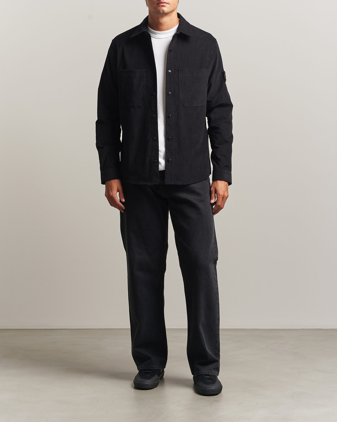 Uomini | Camicie | Stone Island | Micro Cord Overshirt Black