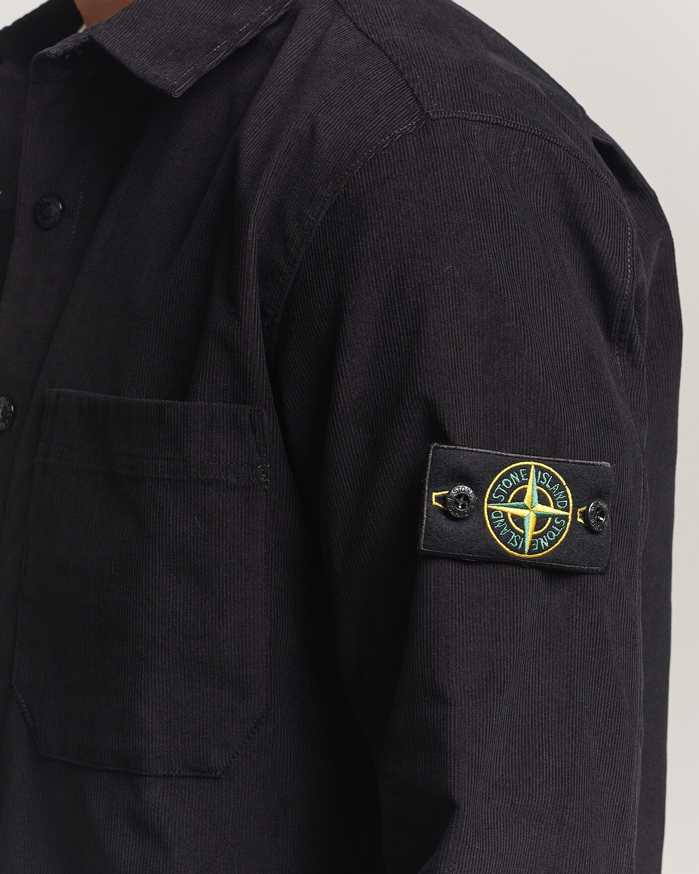 Uomini | Camicie | Stone Island | Micro Cord Overshirt Black