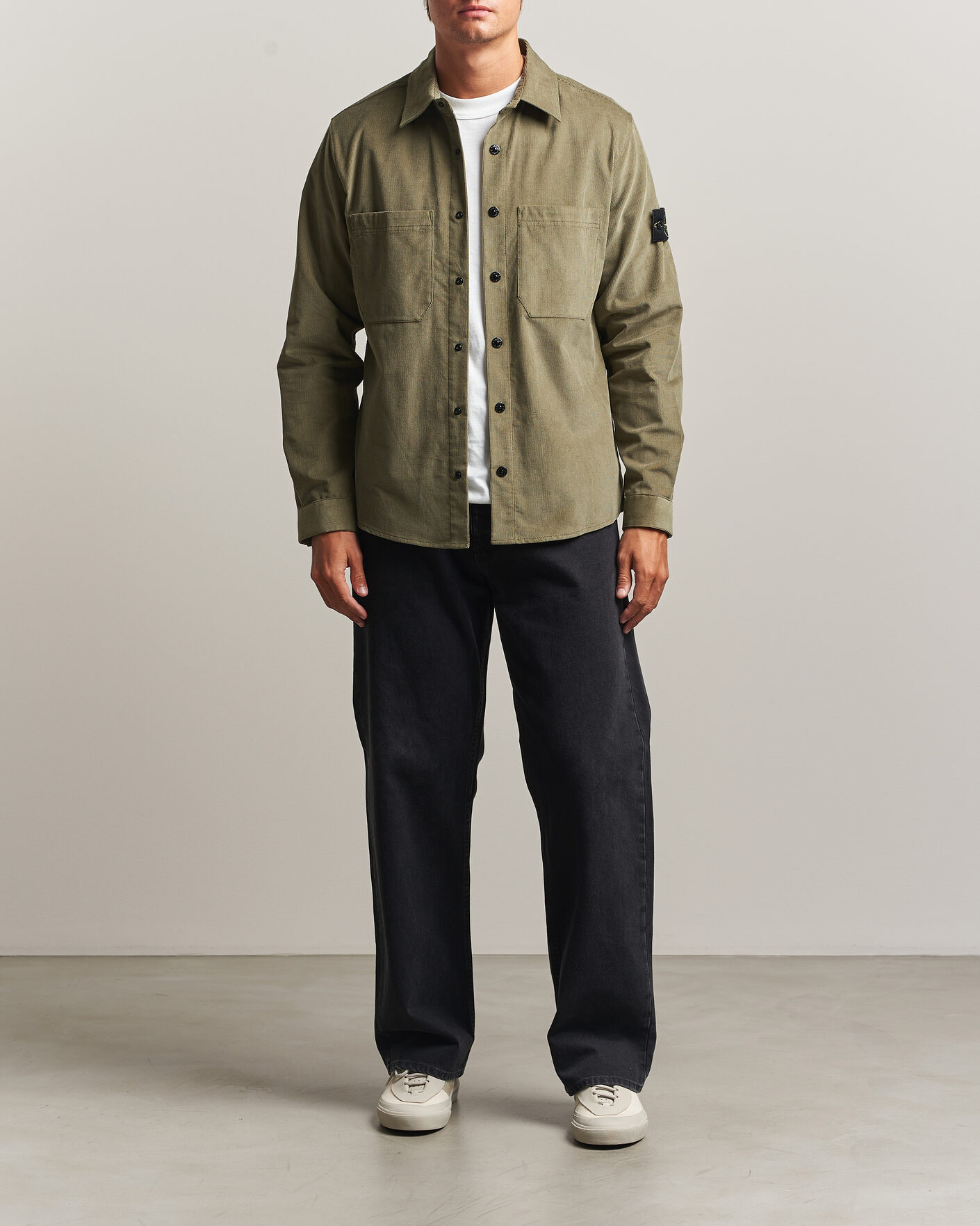 Uomini | Camicie | Stone Island | Micro Cord Overshirt Miltary Green