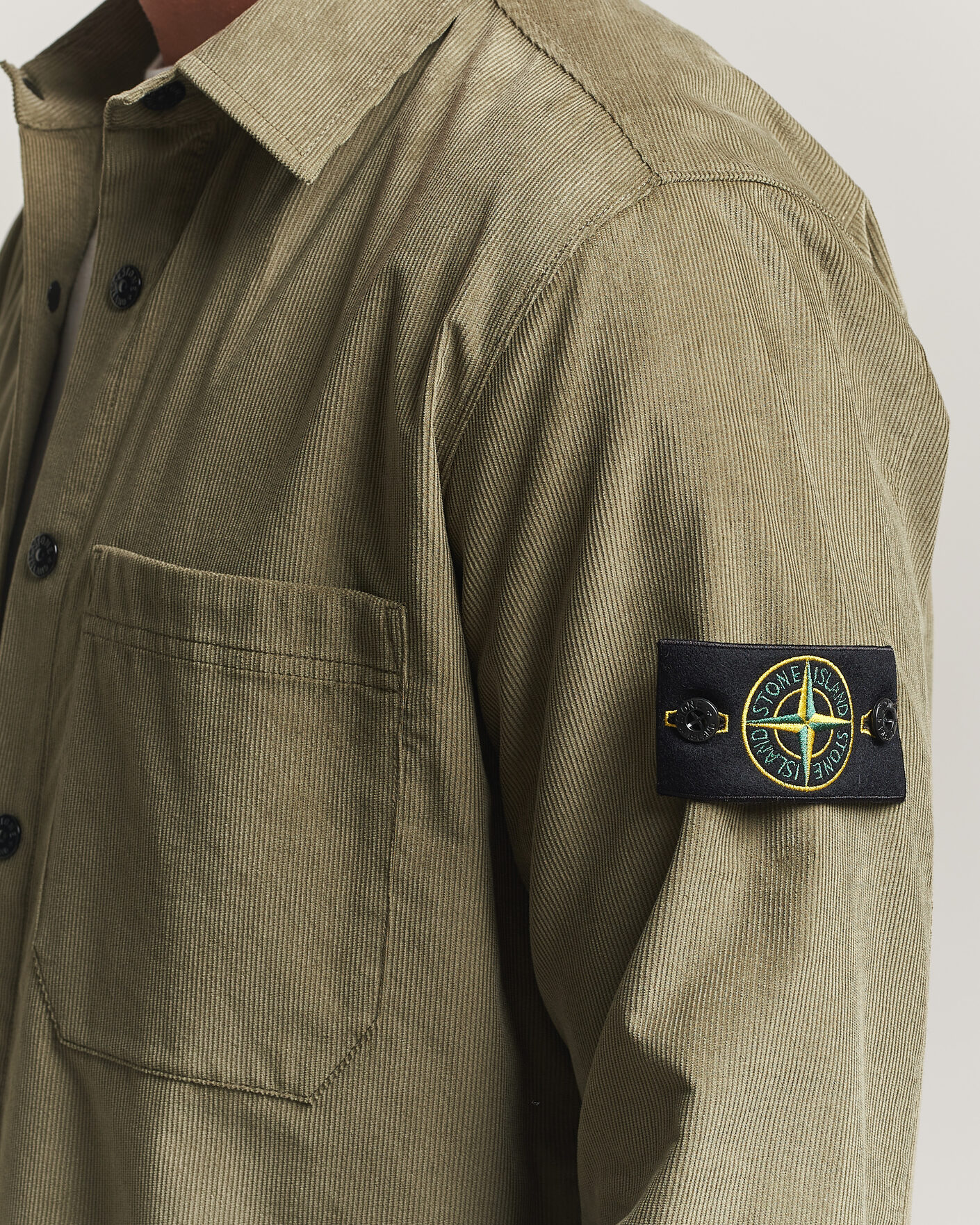 Uomini | Camicie | Stone Island | Micro Cord Overshirt Miltary Green