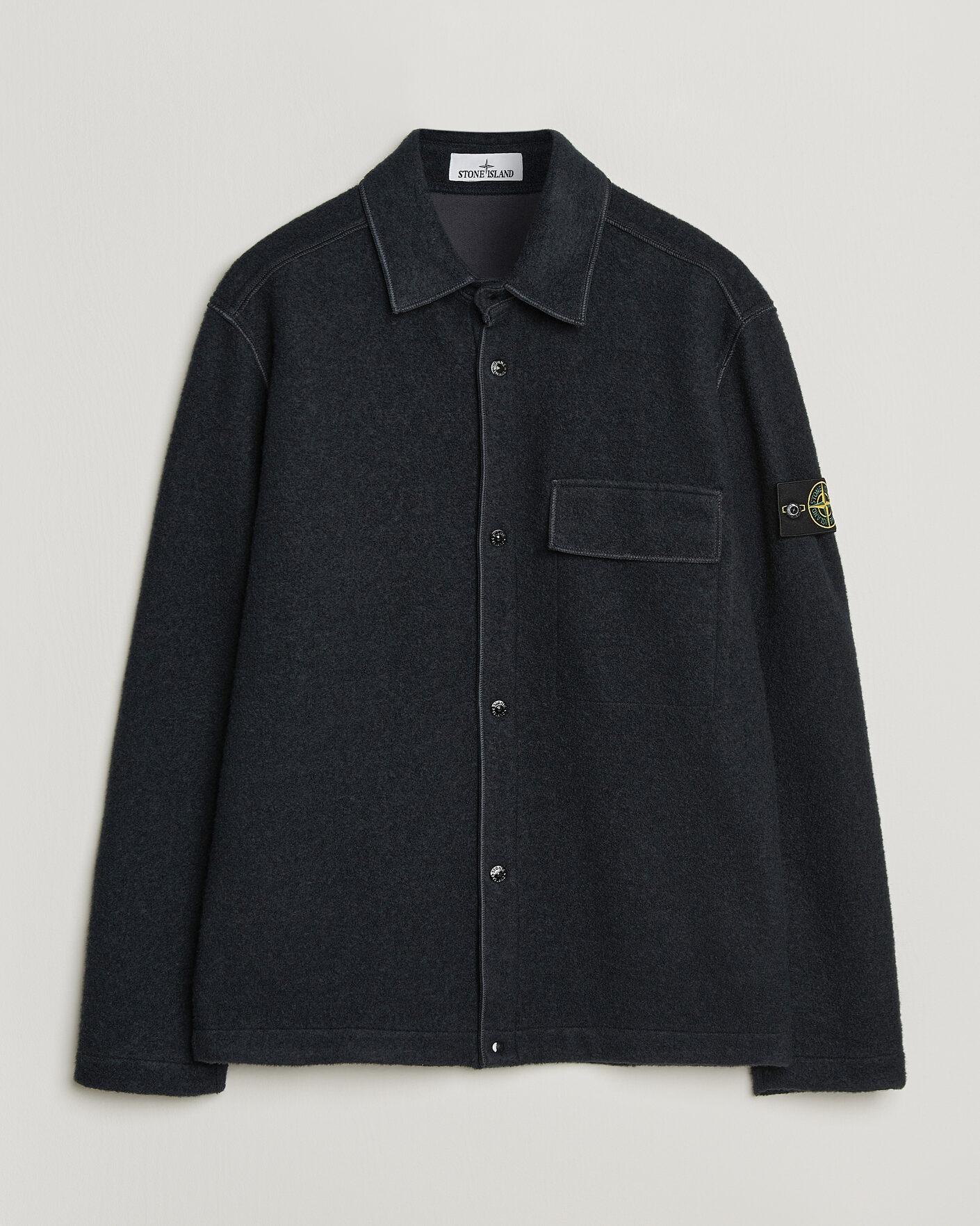 Uomini | Camicie | Stone Island | Micro Bouclé Overshirt Navy Blue