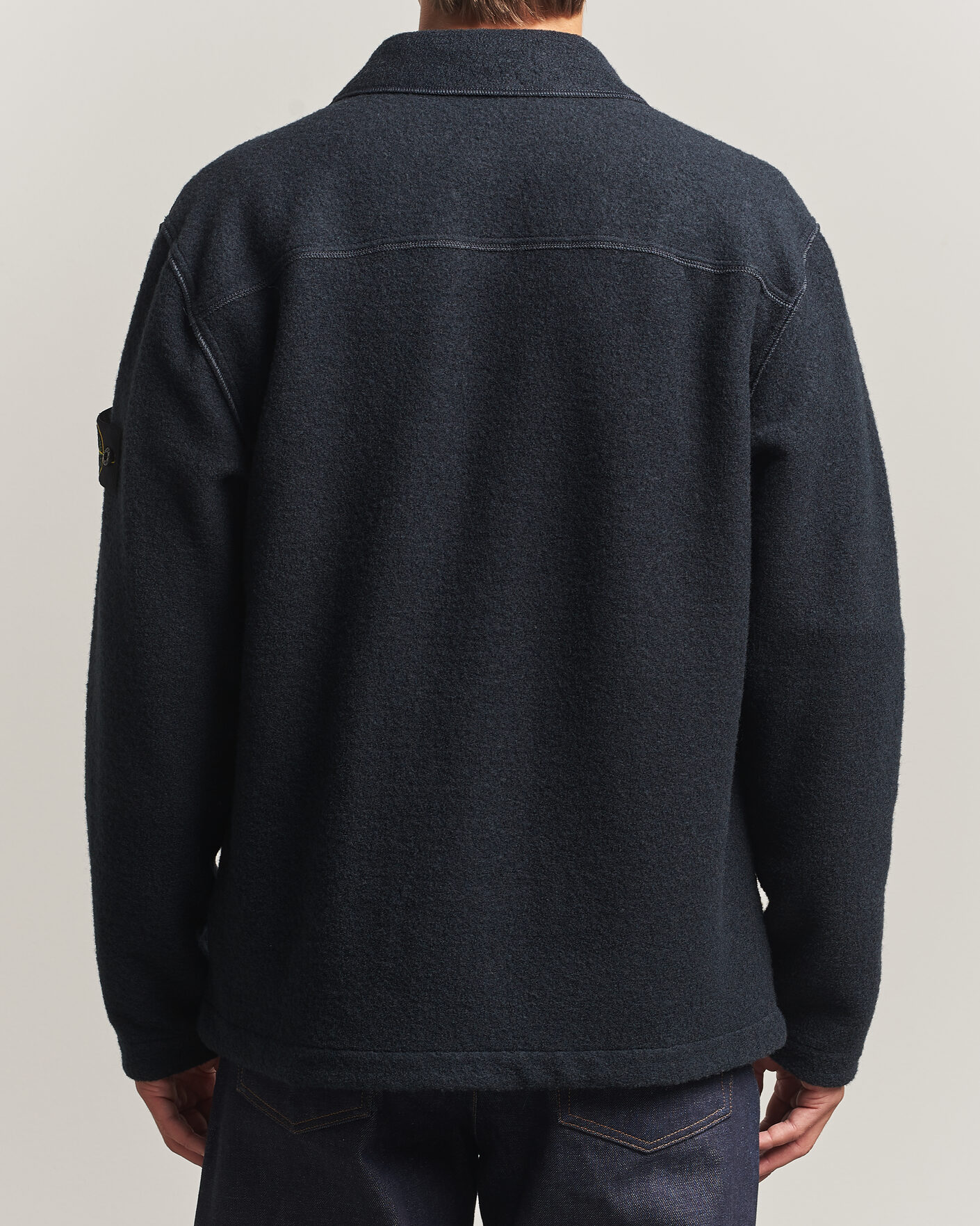 Uomini | Camicie | Stone Island | Micro Bouclé Overshirt Navy Blue