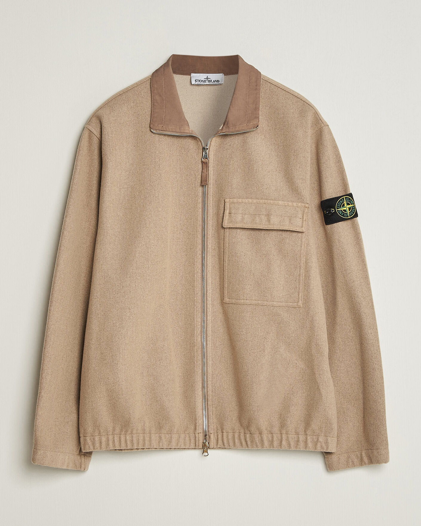 Uomini | Giacche | Stone Island | Wool/Nylon Flannel Jacket Biscuit