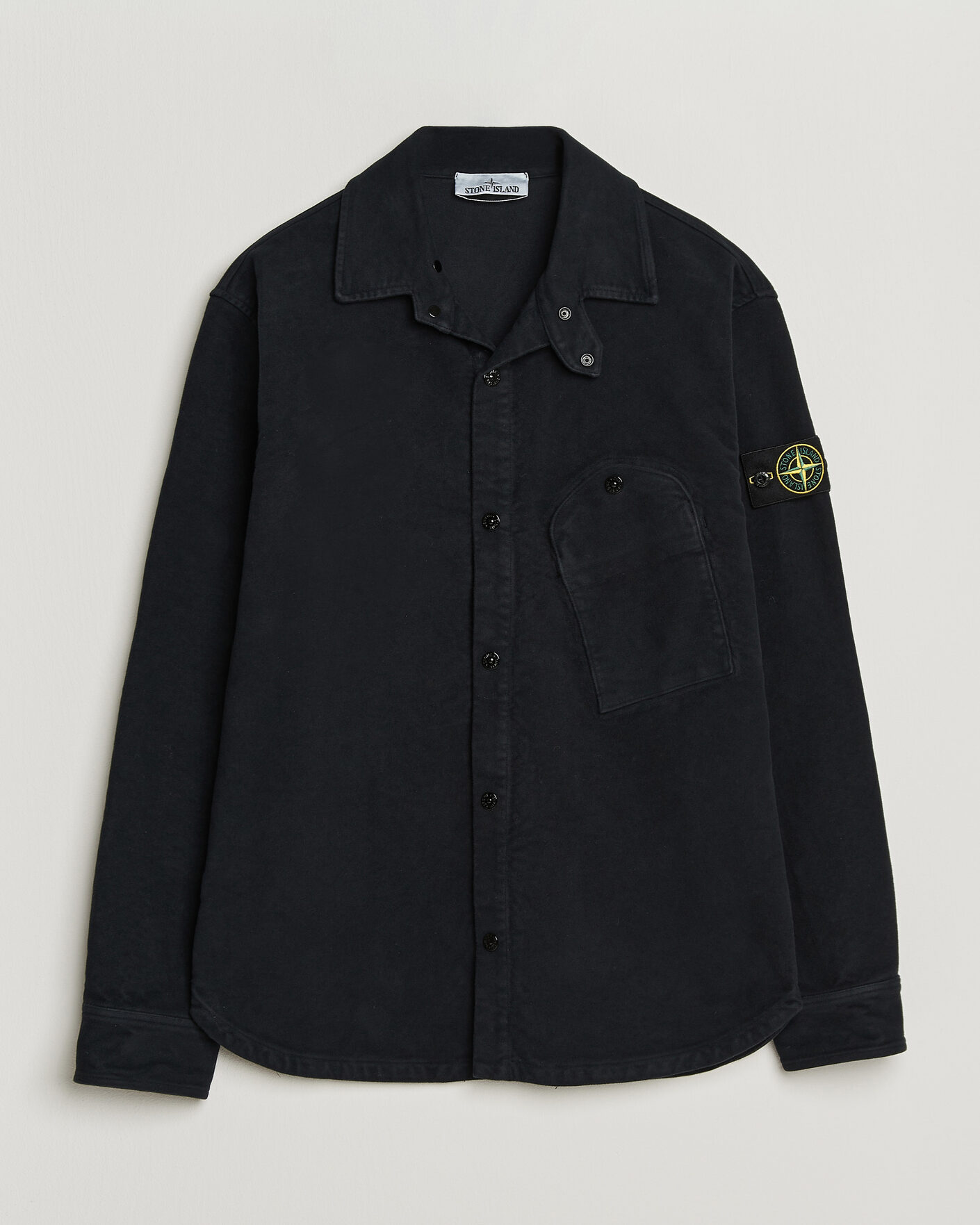 Uomini | Camicie | Stone Island | Cotton Moleskin Overshirt Navy Blue