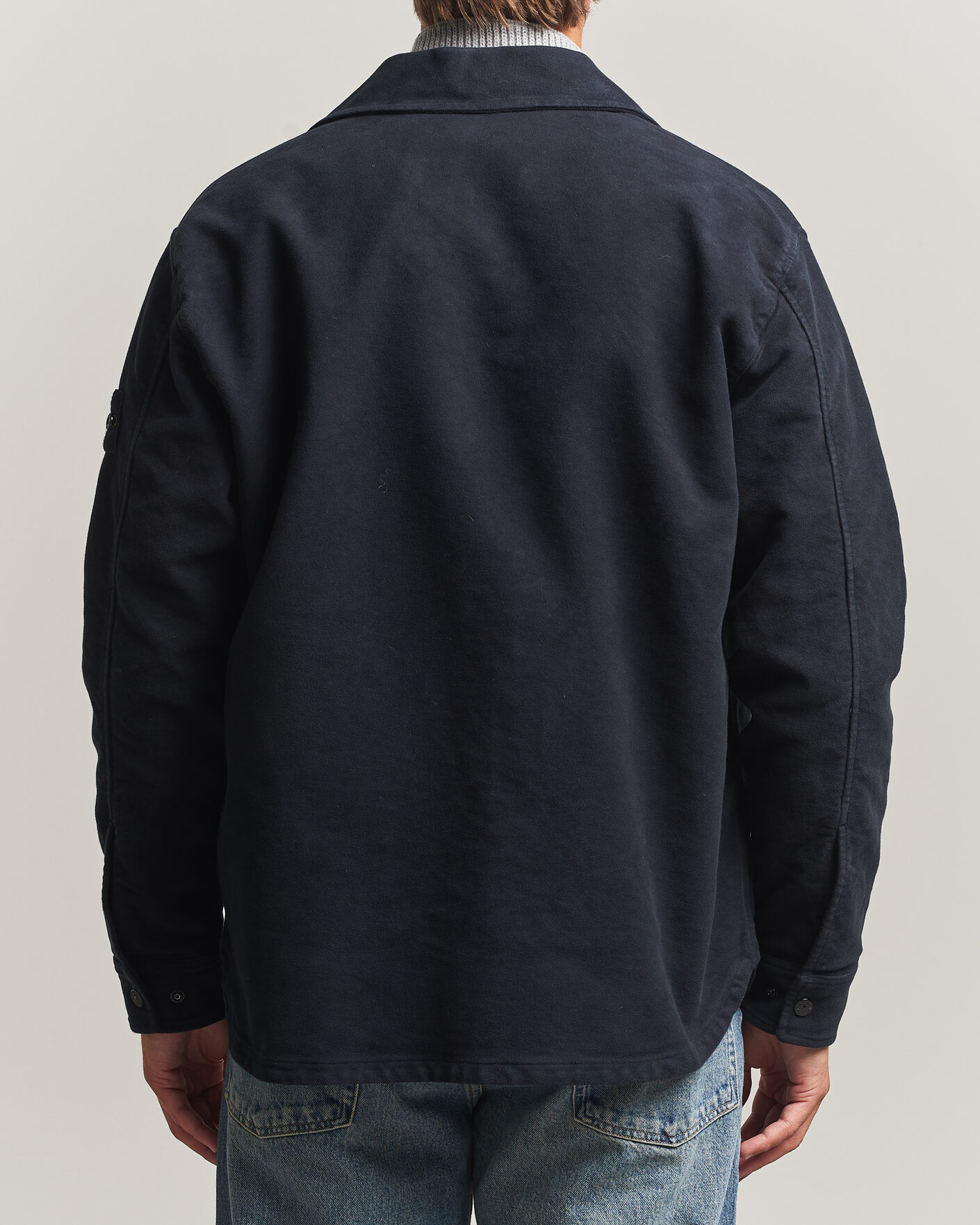 Uomini | Camicie | Stone Island | Cotton Moleskin Overshirt Navy Blue