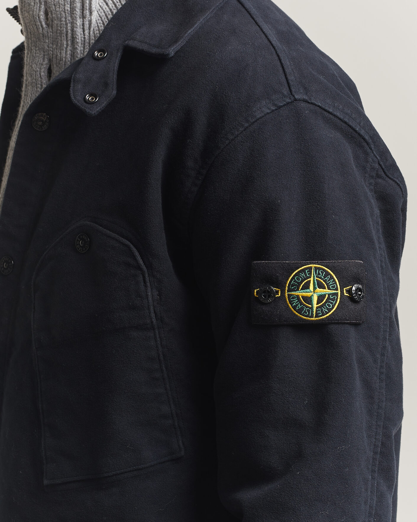 Uomini | Camicie | Stone Island | Cotton Moleskin Overshirt Navy Blue