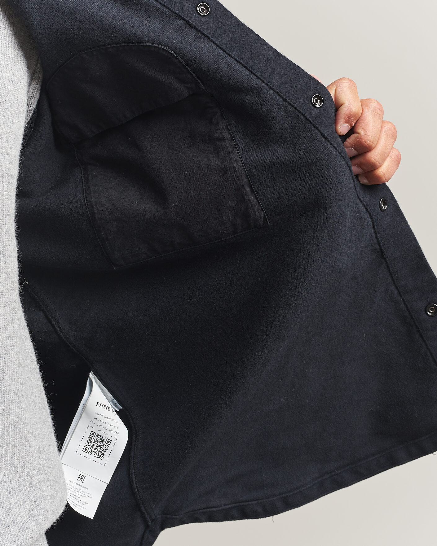 Uomini | Camicie | Stone Island | Cotton Moleskin Overshirt Navy Blue