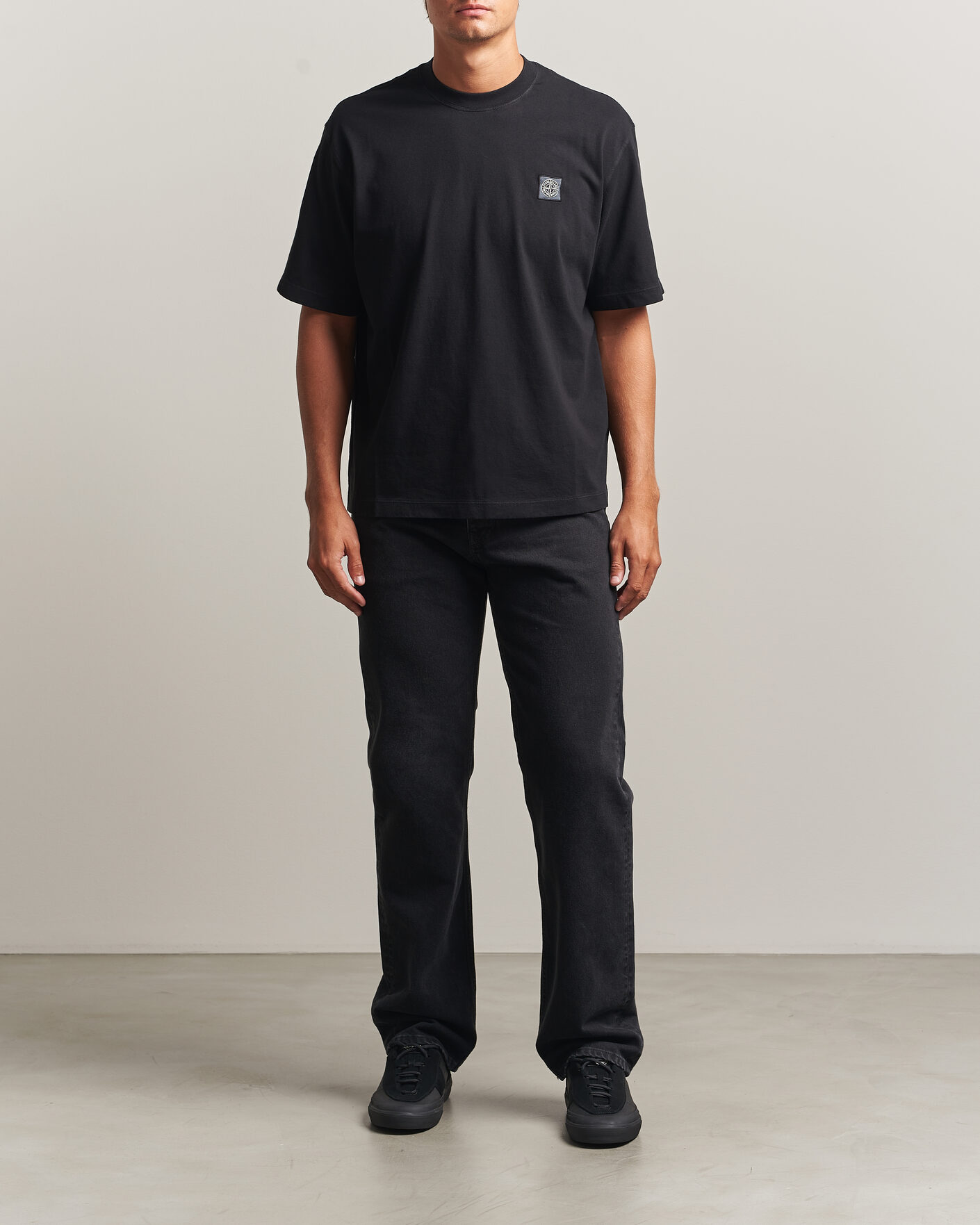 Uomini | T-shirt | Stone Island | Combed Organic Cotton T-Shirt Black