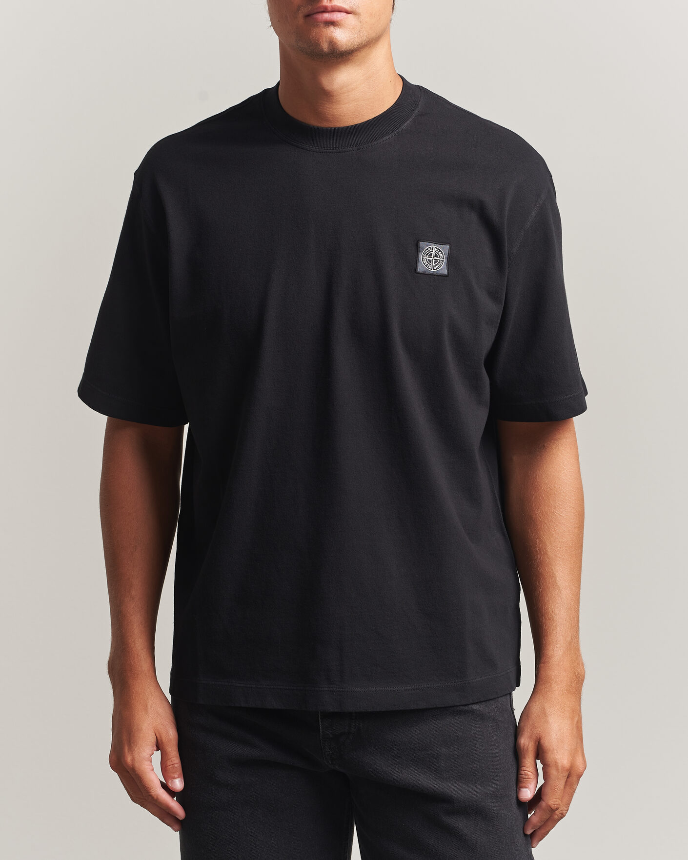 Uomini | T-shirt | Stone Island | Combed Organic Cotton T-Shirt Black