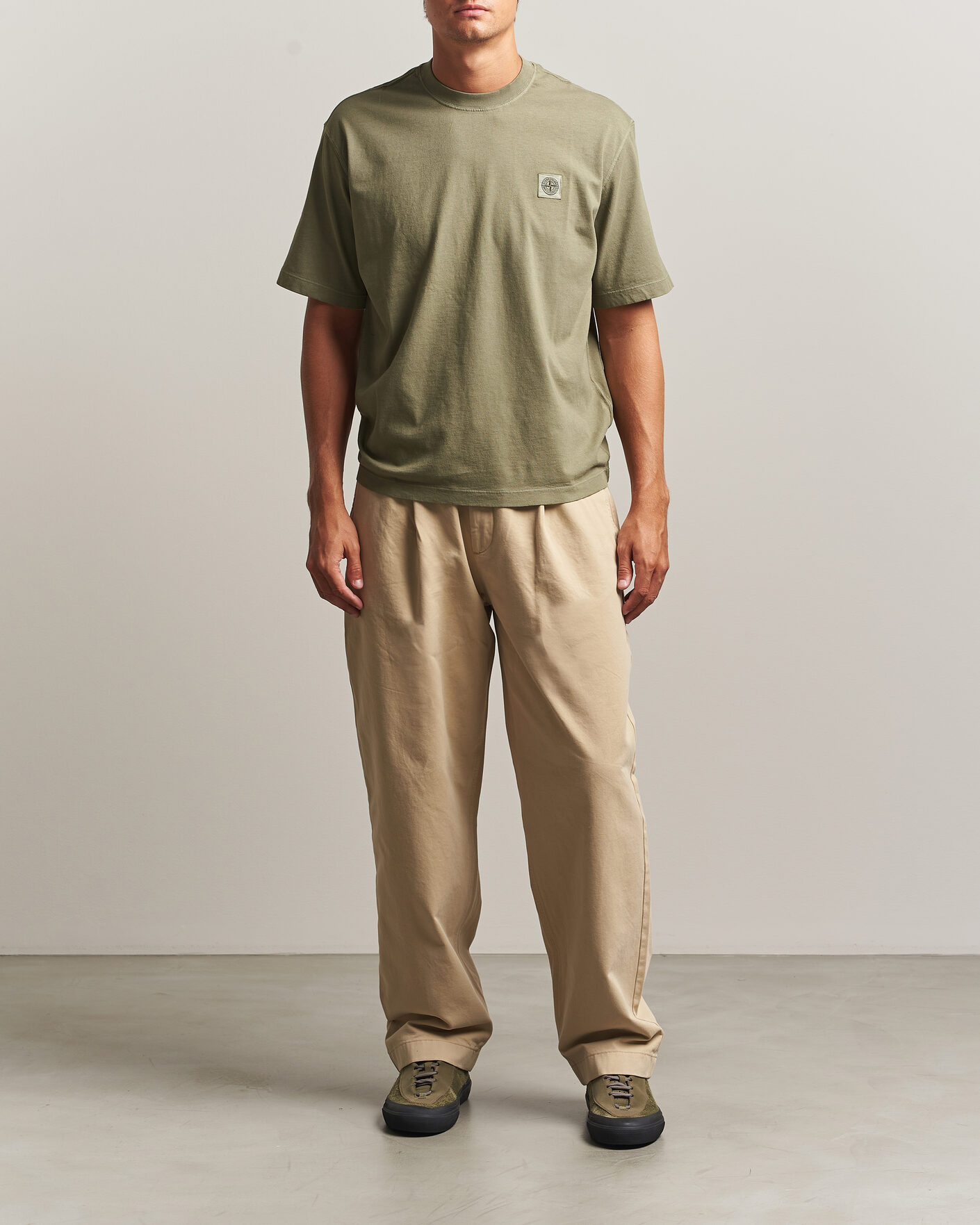 Uomini | T-shirt | Stone Island | Combed Organic Cotton T-Shirt Miltary Green
