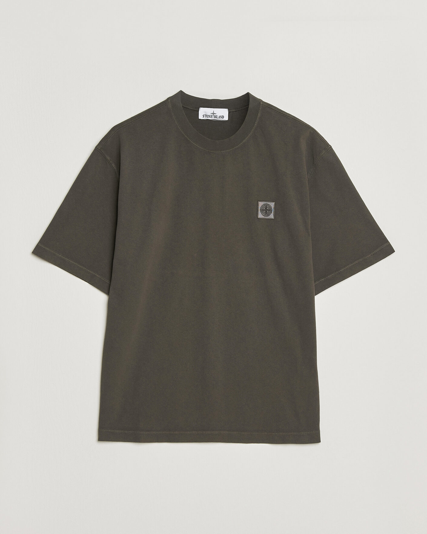 Uomini | T-shirt | Stone Island | Combed Organic Cotton T-Shirt Coal Grey