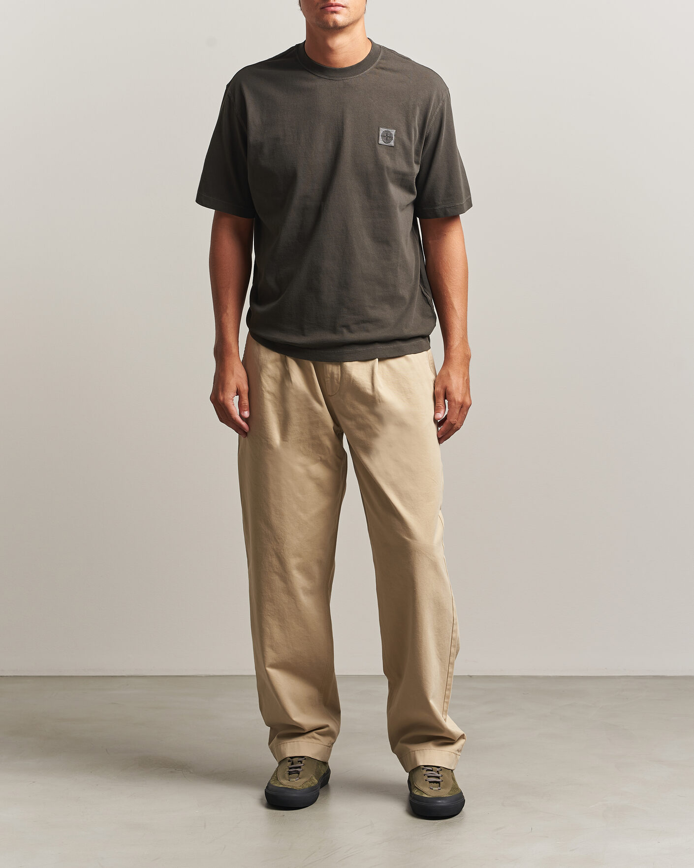Uomini | T-shirt | Stone Island | Combed Organic Cotton T-Shirt Coal Grey