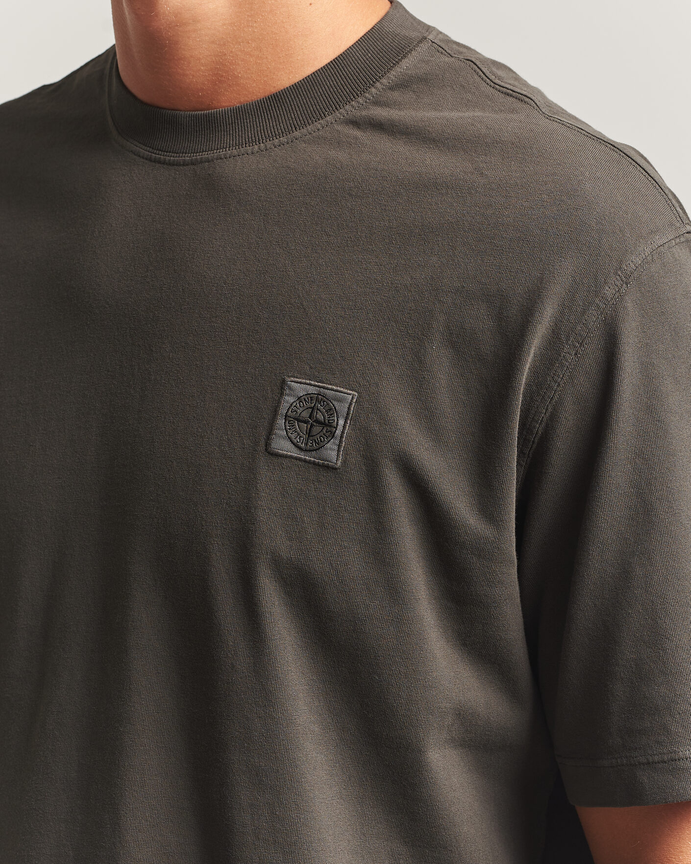 Uomini | T-shirt | Stone Island | Combed Organic Cotton T-Shirt Coal Grey