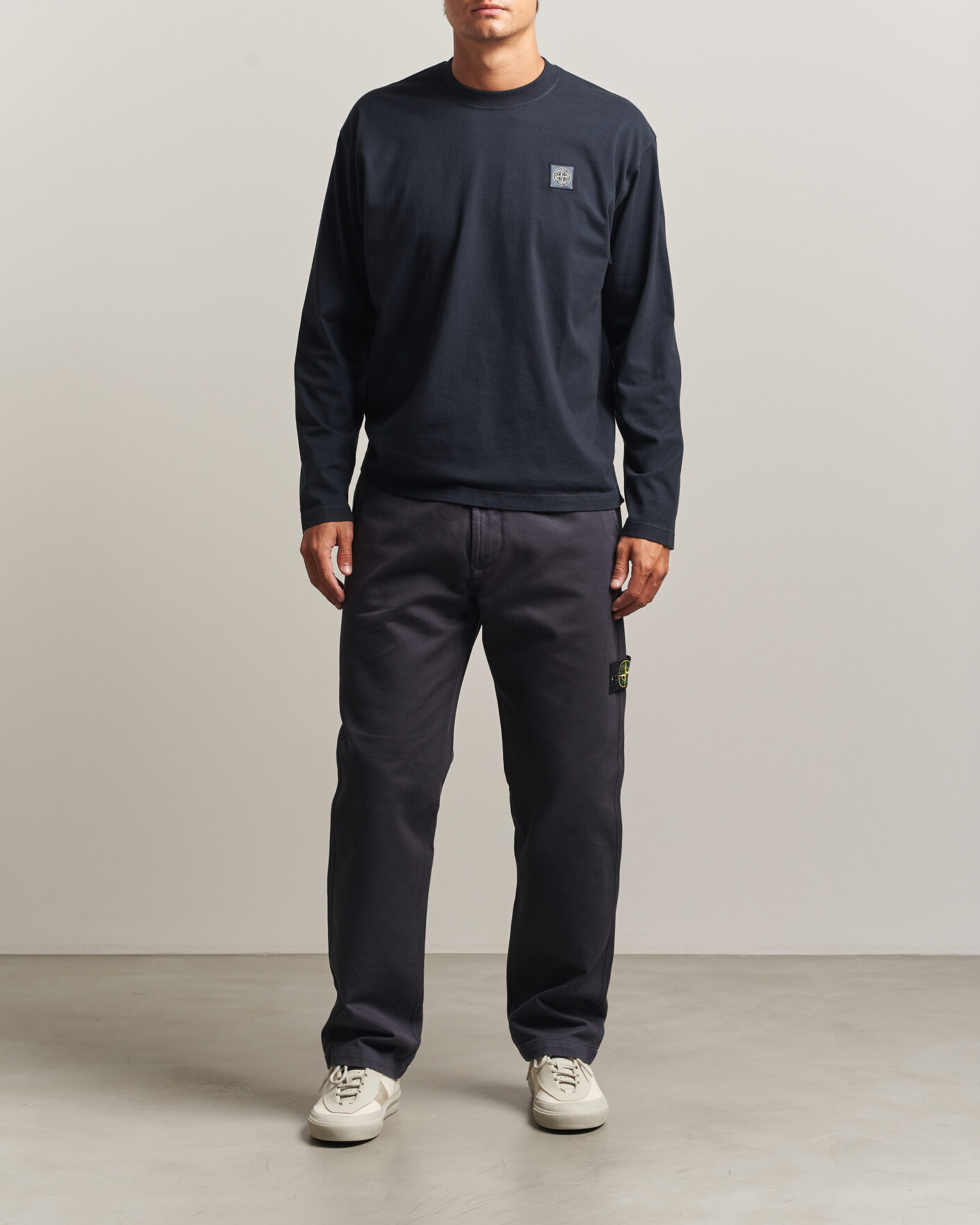 Uomini | T-shirt | Stone Island | Organic Cotton Jersey Long Sleeve T-Shirt Navy Blue