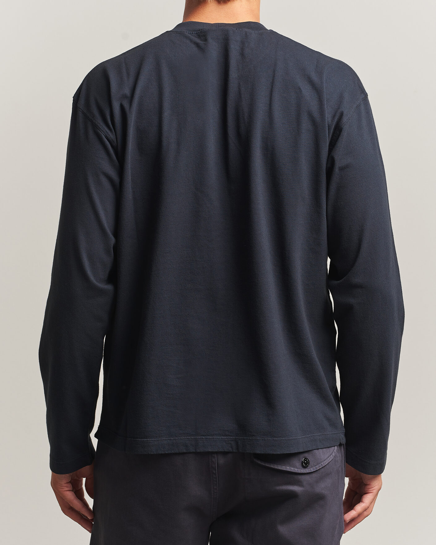 Uomini | T-shirt | Stone Island | Organic Cotton Jersey Long Sleeve T-Shirt Navy Blue