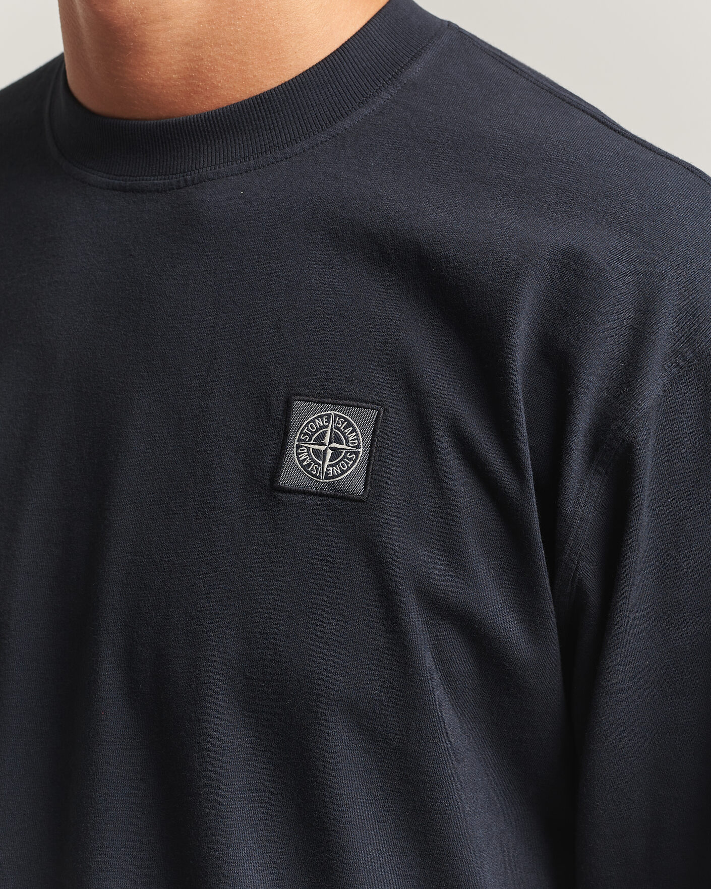 Uomini | T-shirt | Stone Island | Organic Cotton Jersey Long Sleeve T-Shirt Navy Blue
