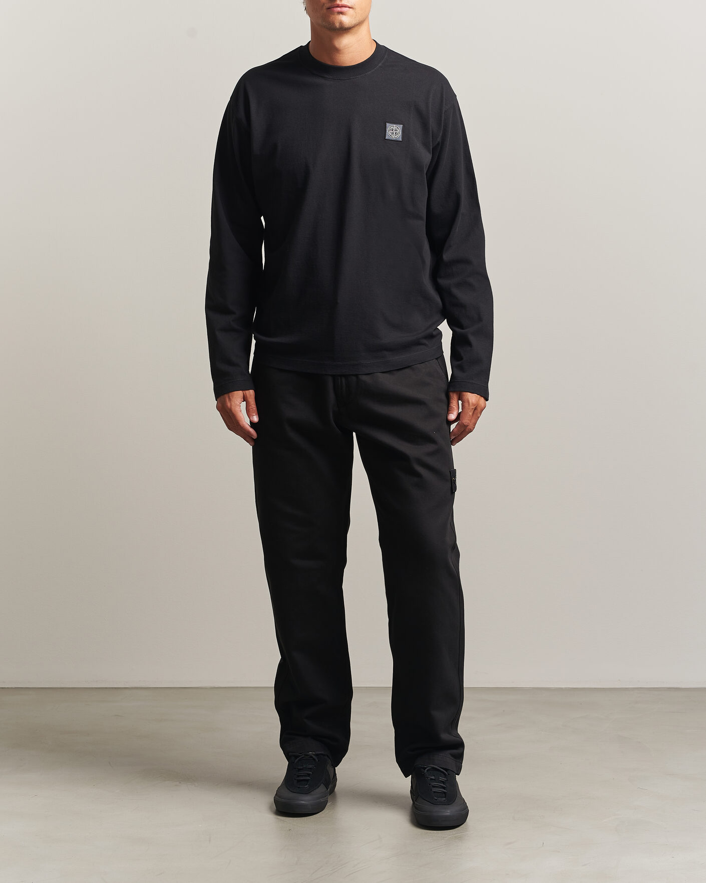 Uomini | T-shirt | Stone Island | Organic Cotton Jersey Long Sleeve T-Shirt Black