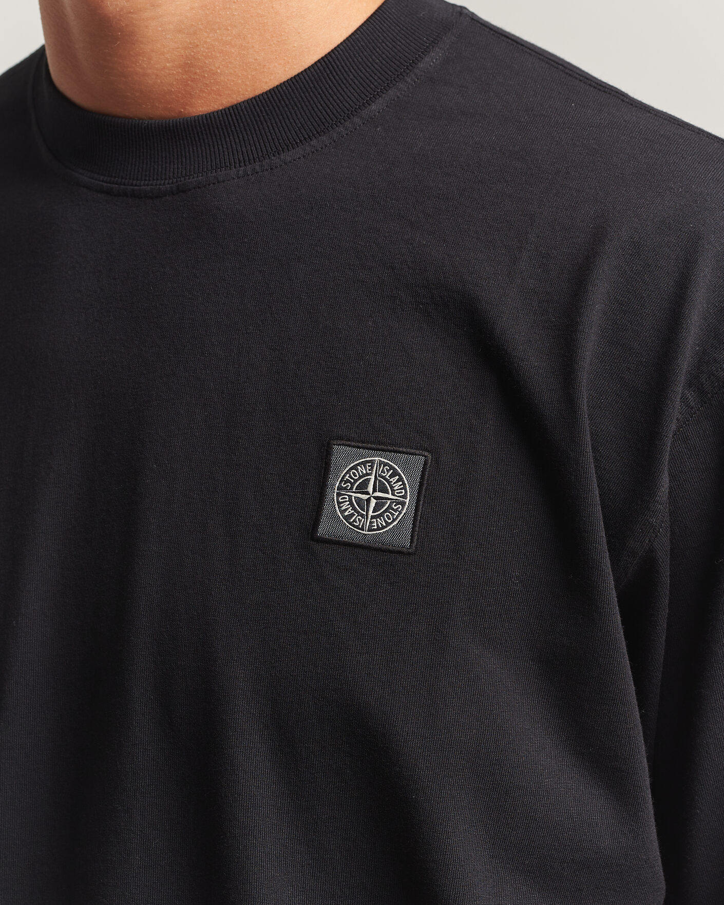 Uomini | T-shirt | Stone Island | Organic Cotton Jersey Long Sleeve T-Shirt Black