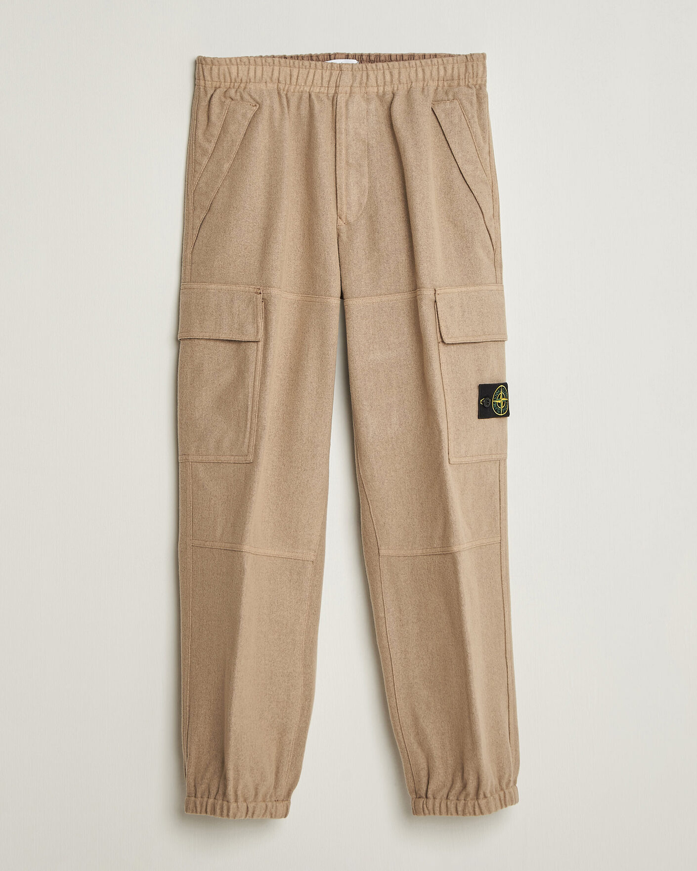 Uomini | Pantaloni | Stone Island | Wool/Nylon Flannel Cargo Trousers Biscuit