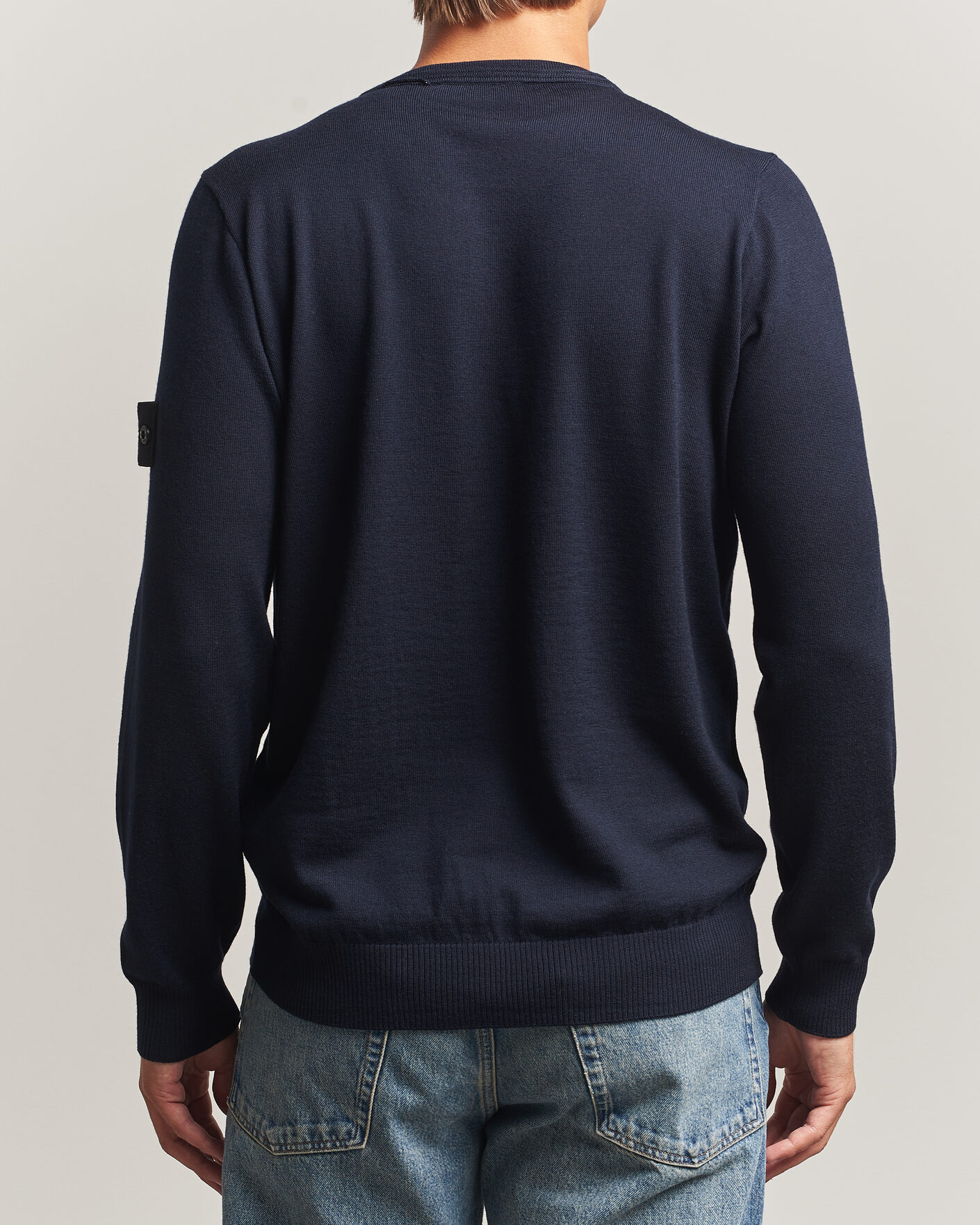 Uomini | Maglieria | Stone Island | Light Pure Wool Crew Neck Navy Blue
