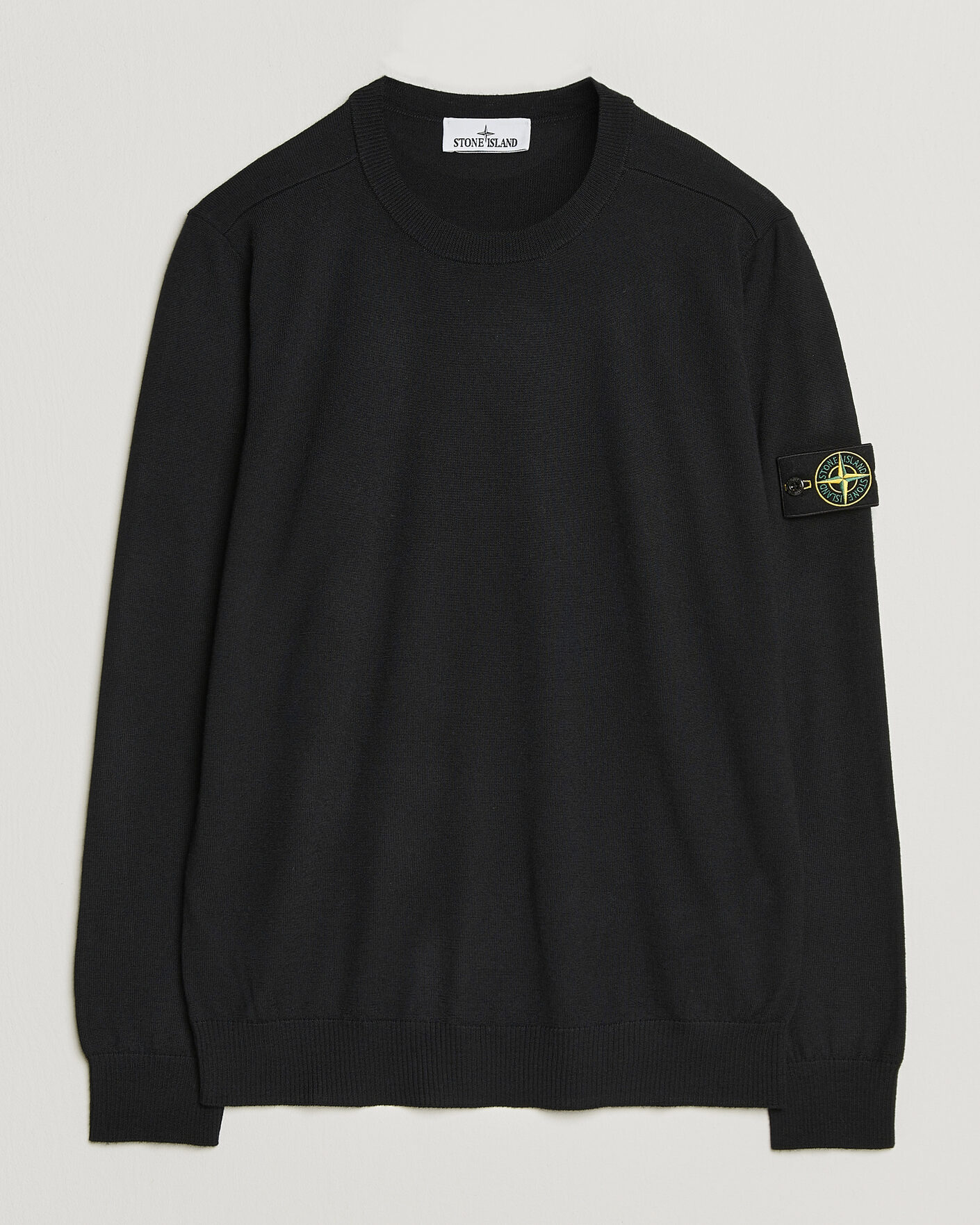 Uomini | Maglieria | Stone Island | Light Pure Wool Crew Neck Black