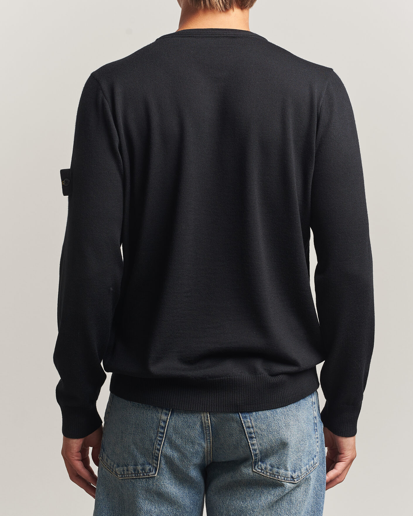 Uomini | Maglieria | Stone Island | Light Pure Wool Crew Neck Black