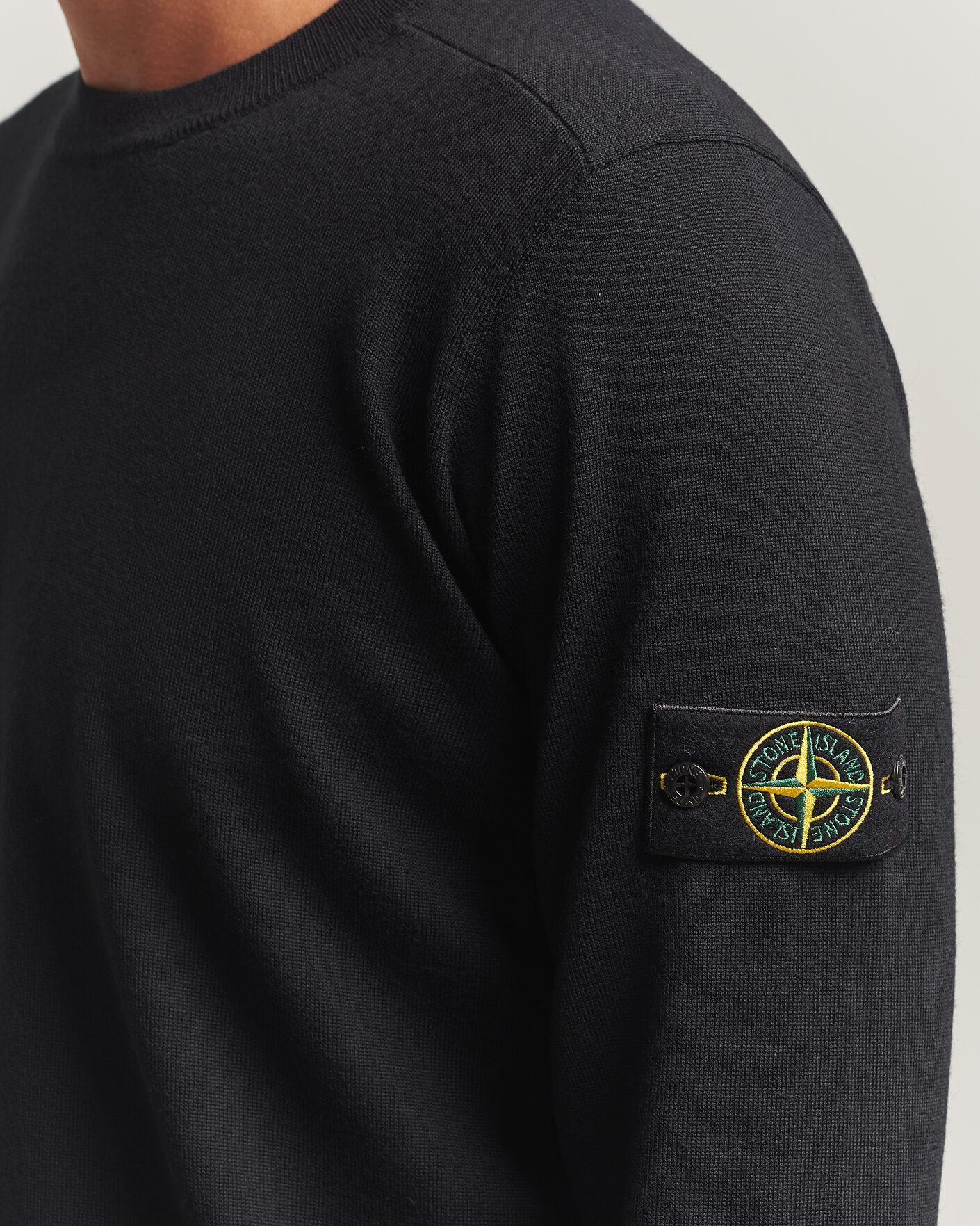 Uomini | Maglieria | Stone Island | Light Pure Wool Crew Neck Black