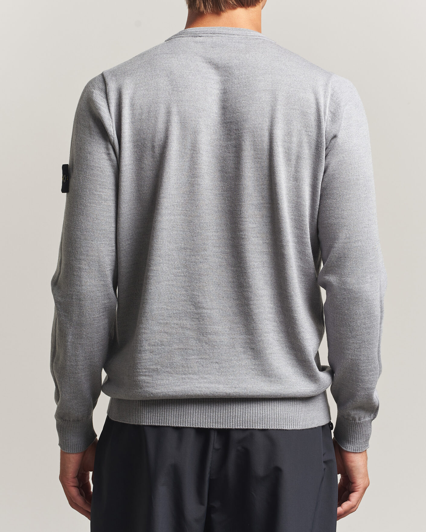 Uomini | Maglieria | Stone Island | Light Pure Wool Crew Neck Ash Grey Melange