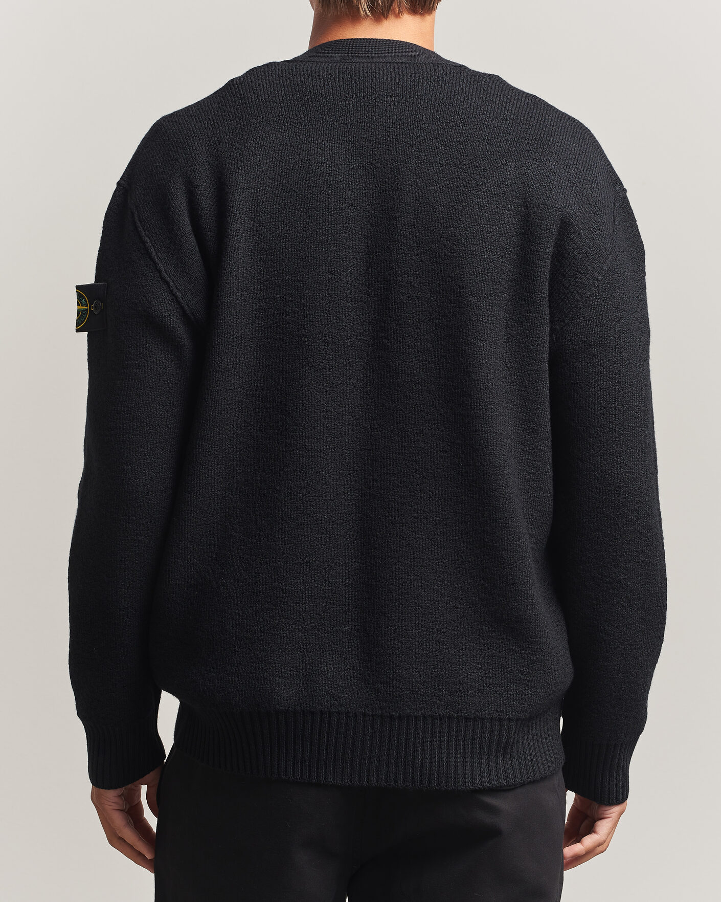 Uomini | Maglieria | Stone Island | Textured Stitch Wool Cardigan Black