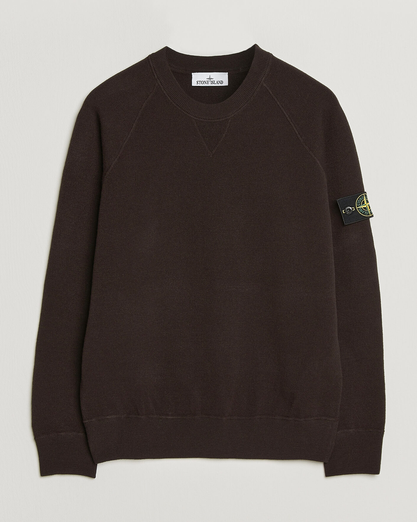 Uomini | Maglieria | Stone Island | Plush Stitch Stretch Wool Sweat Coal Grey