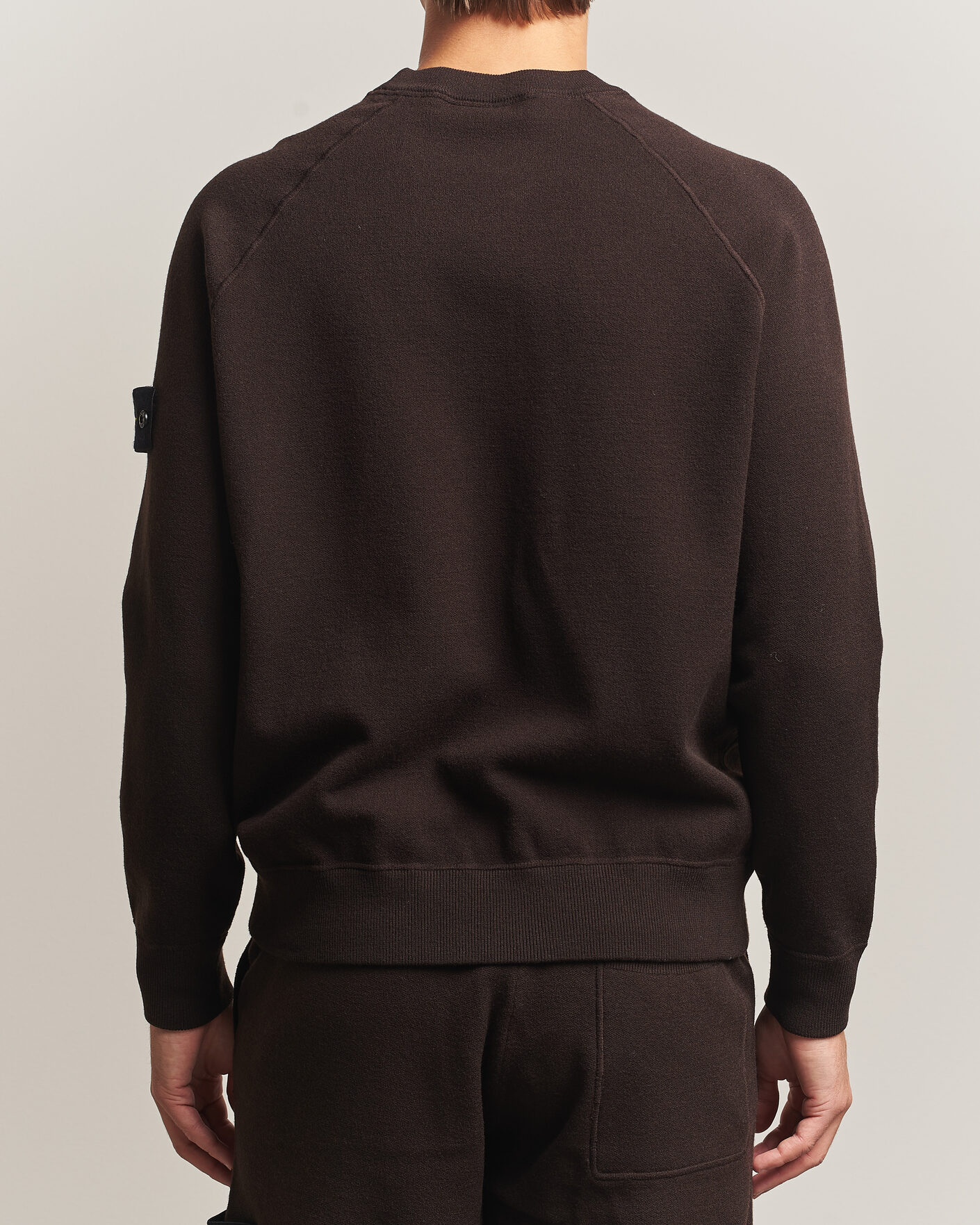 Uomini | Maglieria | Stone Island | Plush Stitch Stretch Wool Sweat Coal Grey