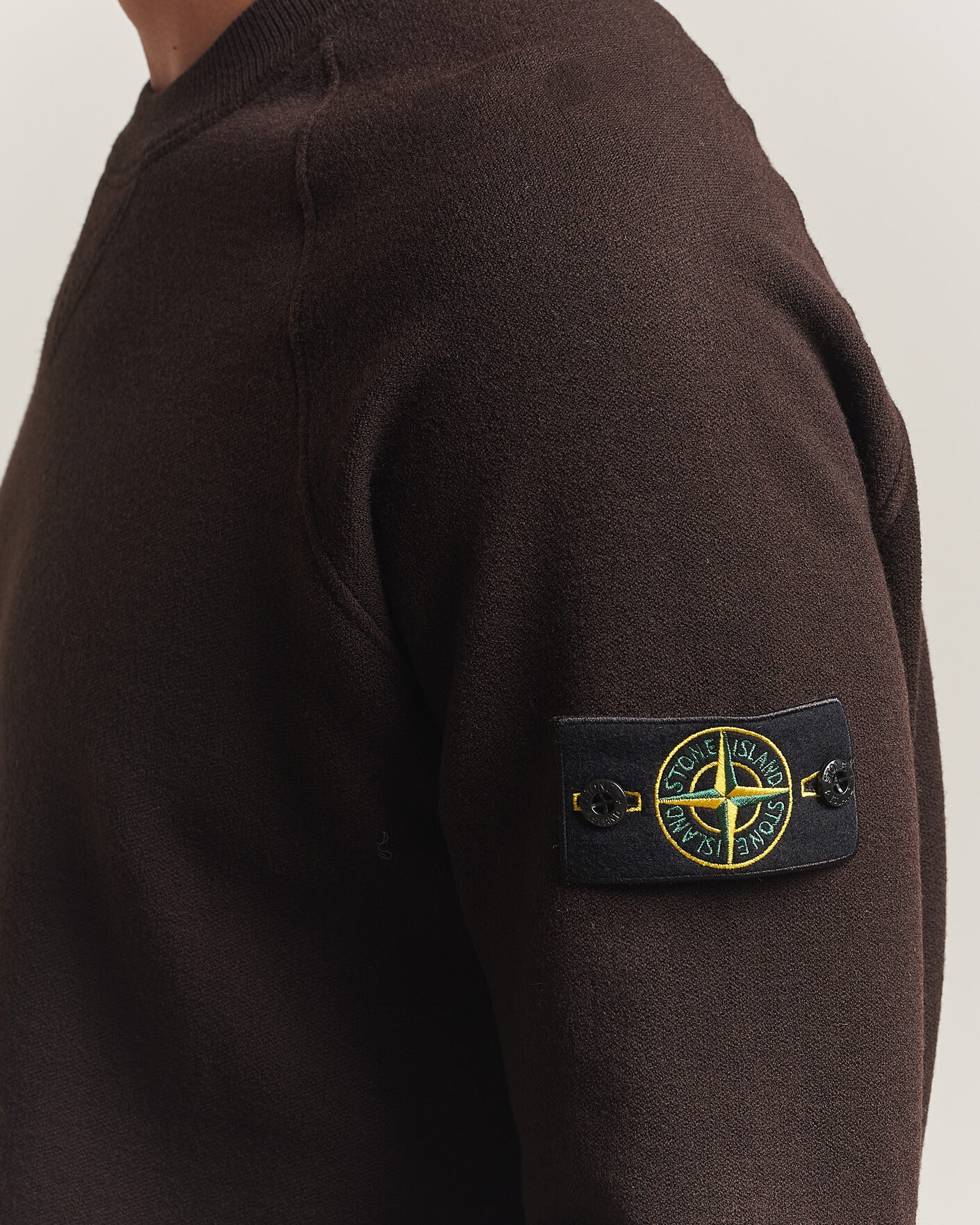 Uomini | Maglieria | Stone Island | Plush Stitch Stretch Wool Sweat Coal Grey
